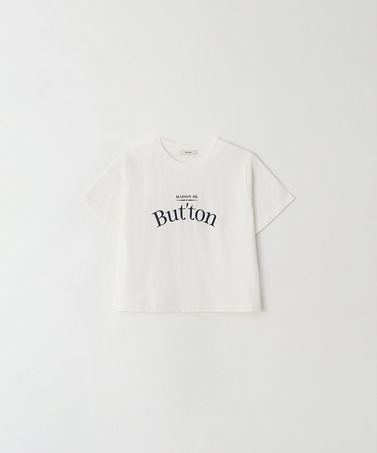 벗튼(BUT'TON) Logo Crop T-Shirts (Ivory)