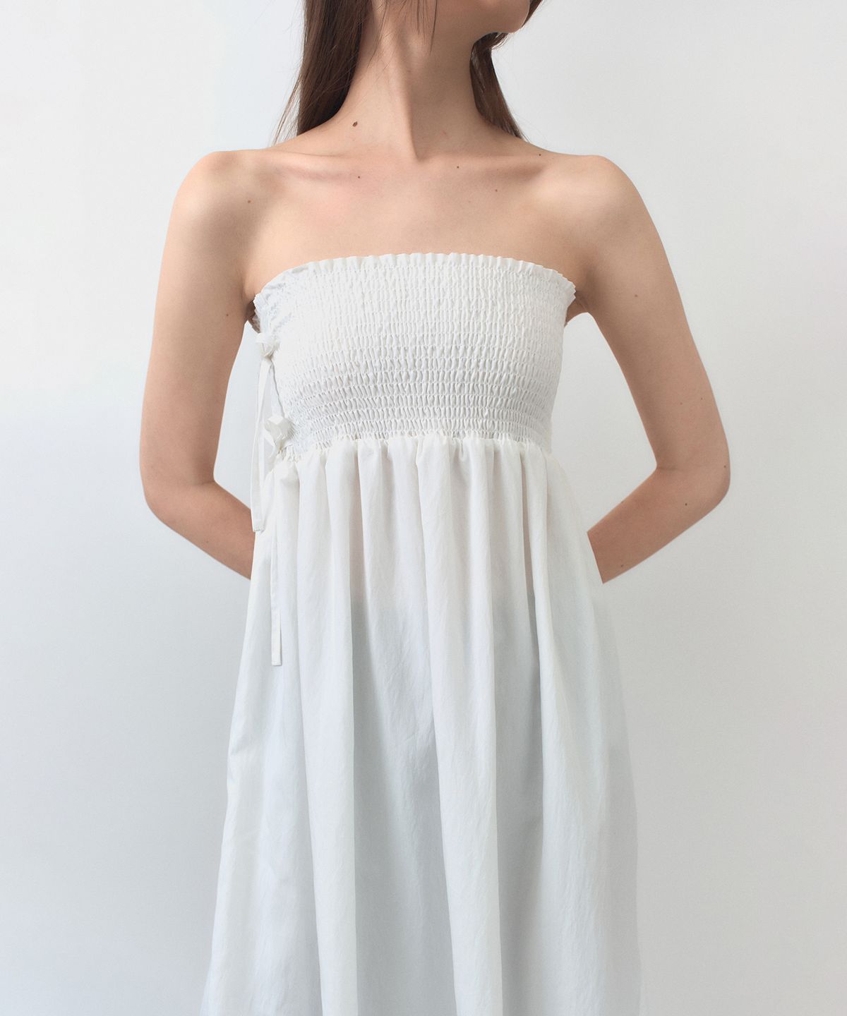 시메트릭 퍼센트(SYMMETRICPERCENT) Smocking Skirt / White