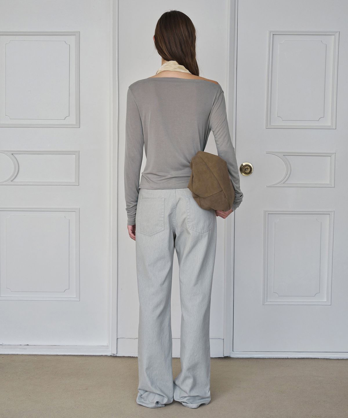 시메트릭 퍼센트(SYMMETRICPERCENT) Straight-leg Color Jeans / Light Grey