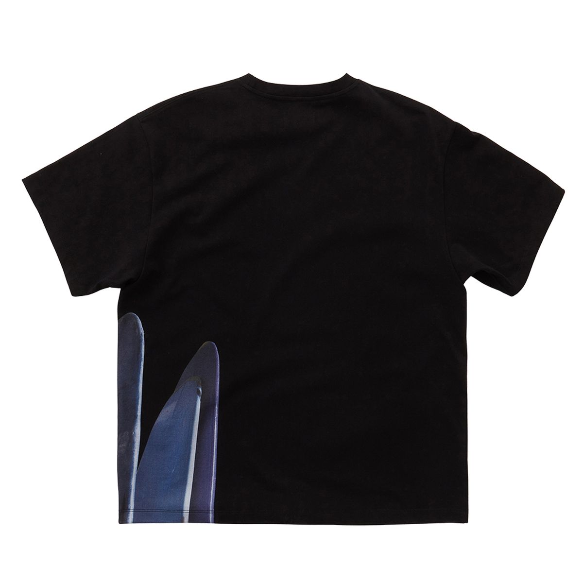 이이이알알알(EEERRR) Side Surfboard Artwork T-shirt Black