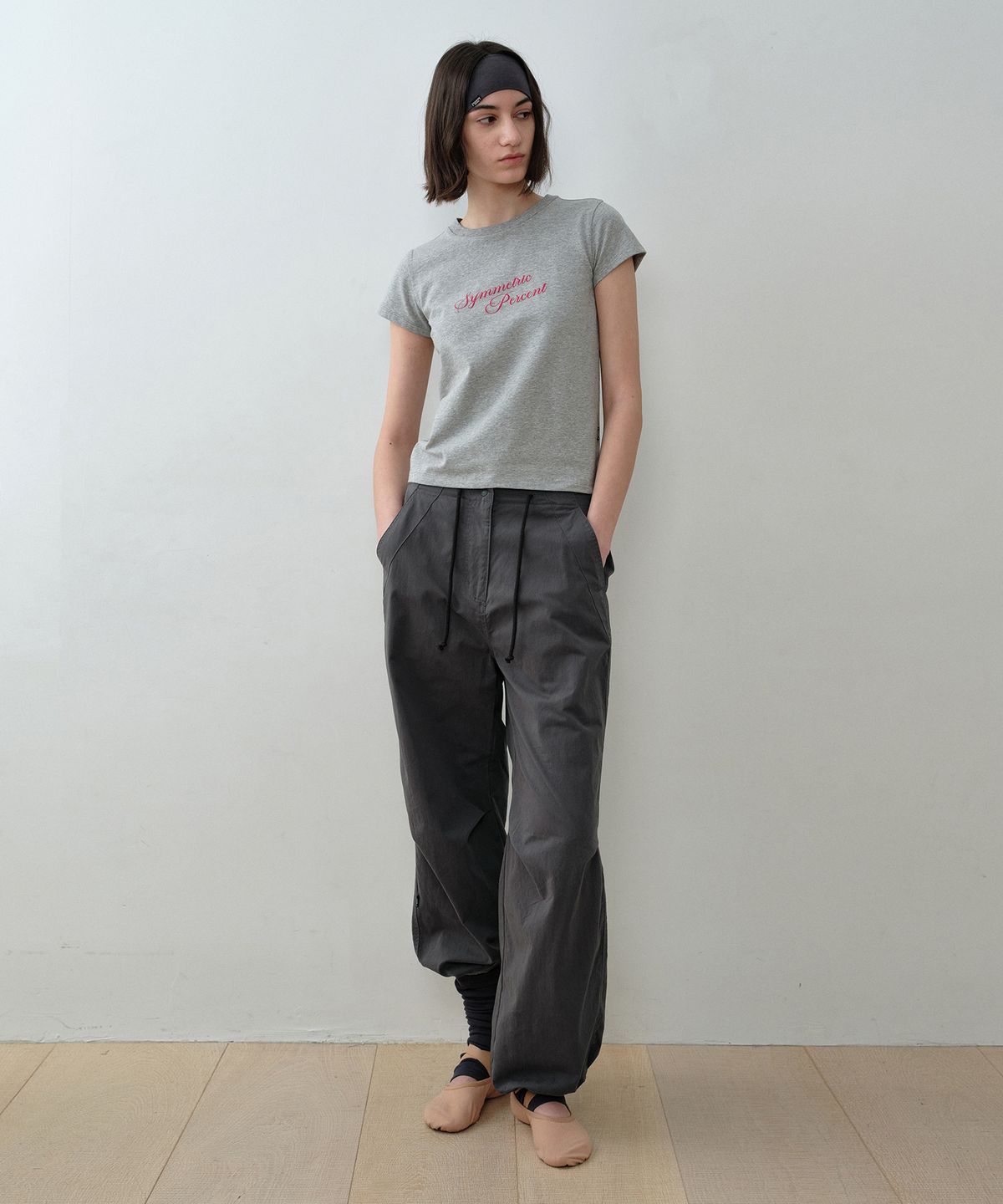시메트릭 퍼센트(SYMMETRICPERCENT) Peach Parachute Pants / Ash Brown