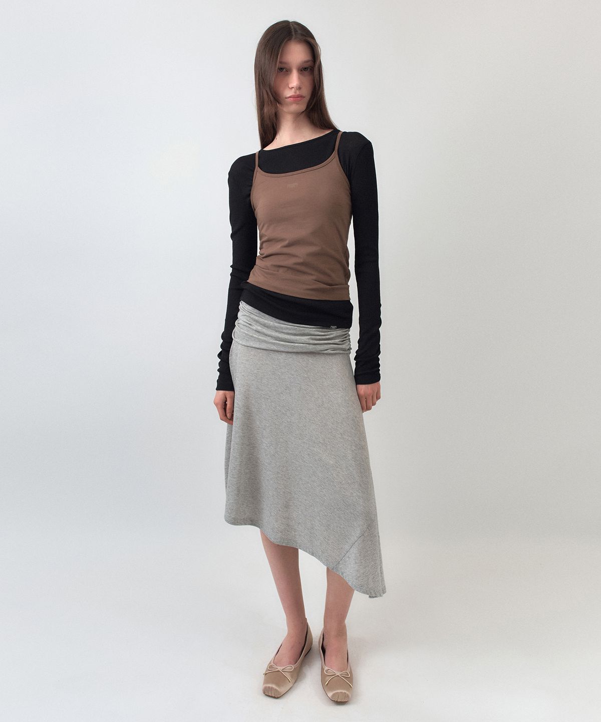 시메트릭 퍼센트(SYMMETRICPERCENT) Ballet Tank Top / Brown