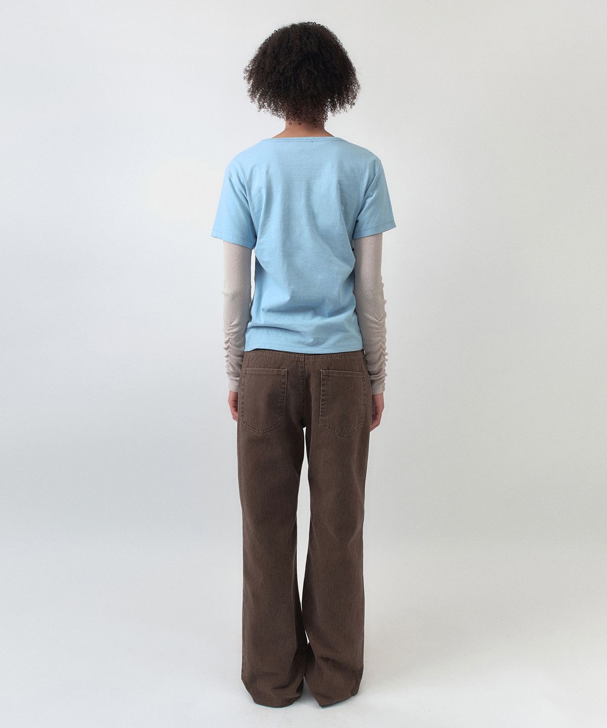 시메트릭 퍼센트(SYMMETRICPERCENT) Pinch Cotton T-shirt / Sky Blue