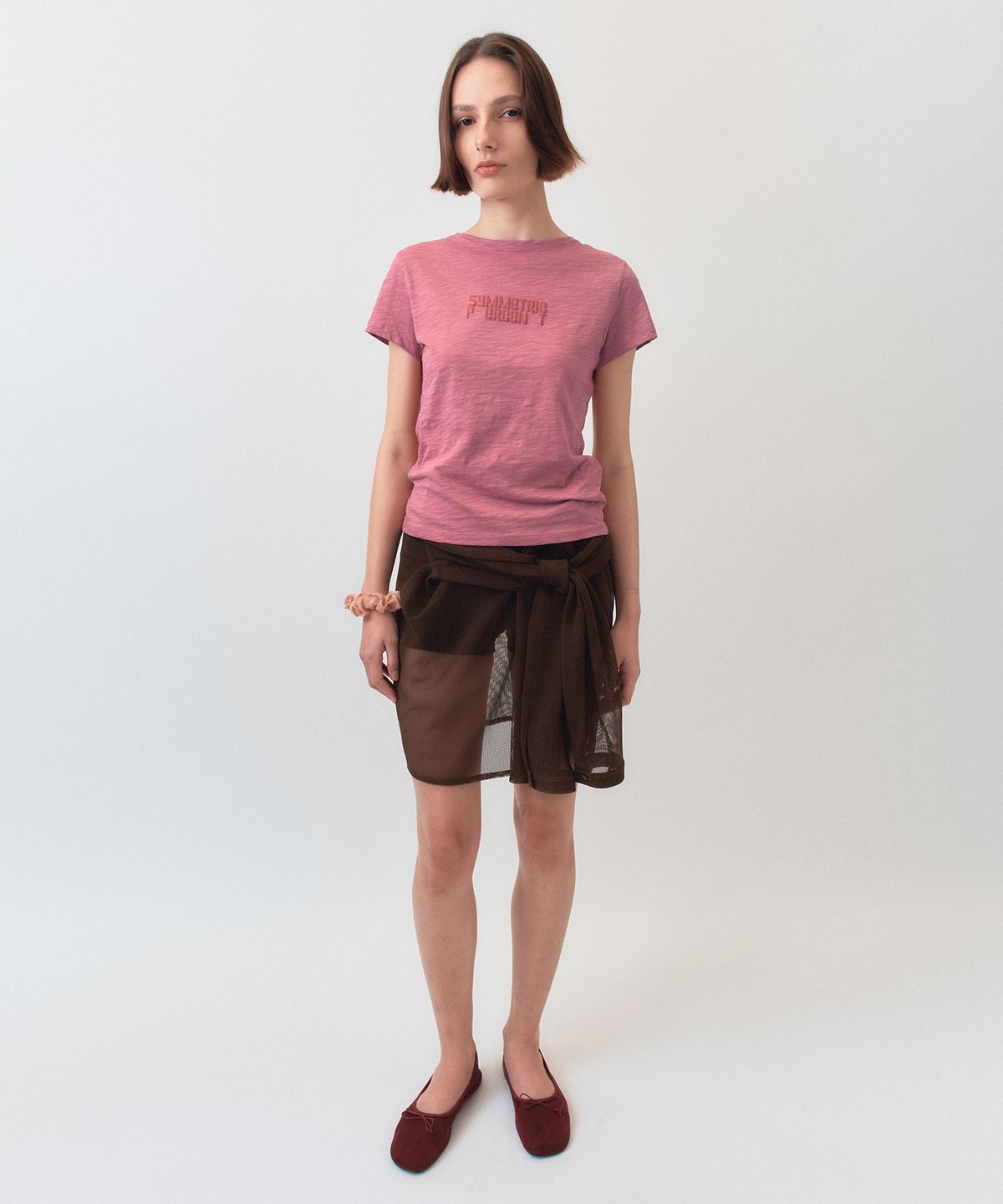 시메트릭 퍼센트(SYMMETRICPERCENT) Plumpy Logo T-shirt / Pink