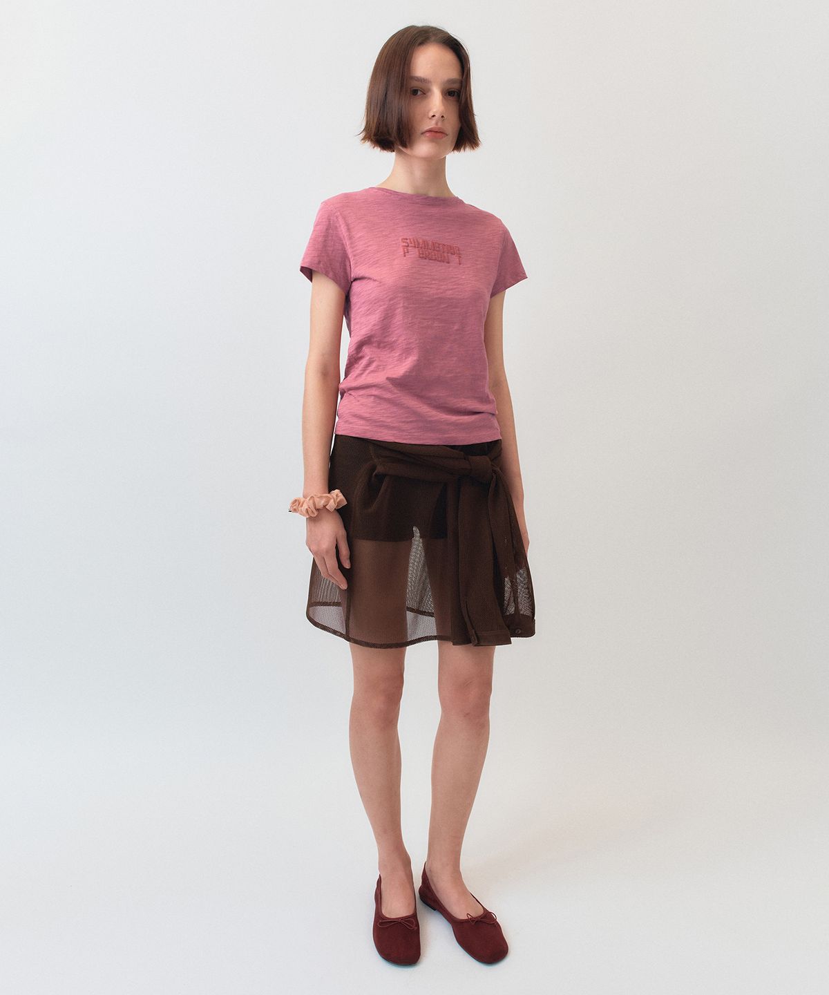 시메트릭 퍼센트(SYMMETRICPERCENT) Plumpy Logo T-shirt / Pink
