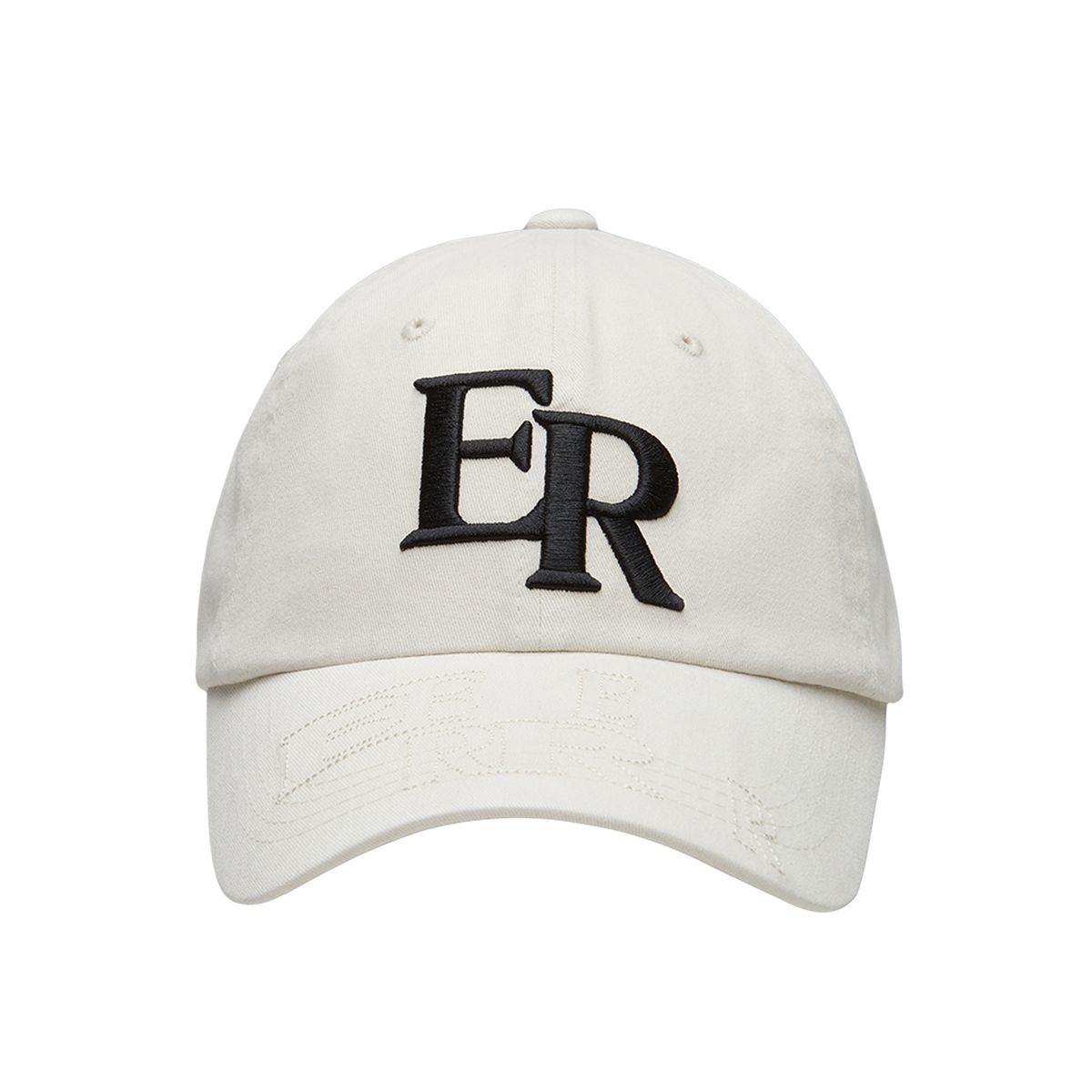이이이알알알(EEERRR) Visor Stitch Point Ball Cap Ivory