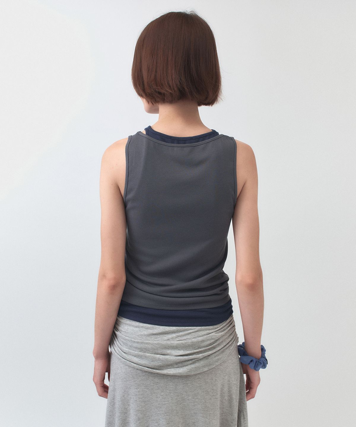 시메트릭 퍼센트(SYMMETRICPERCENT) Two Layered Sleeveless / Grey