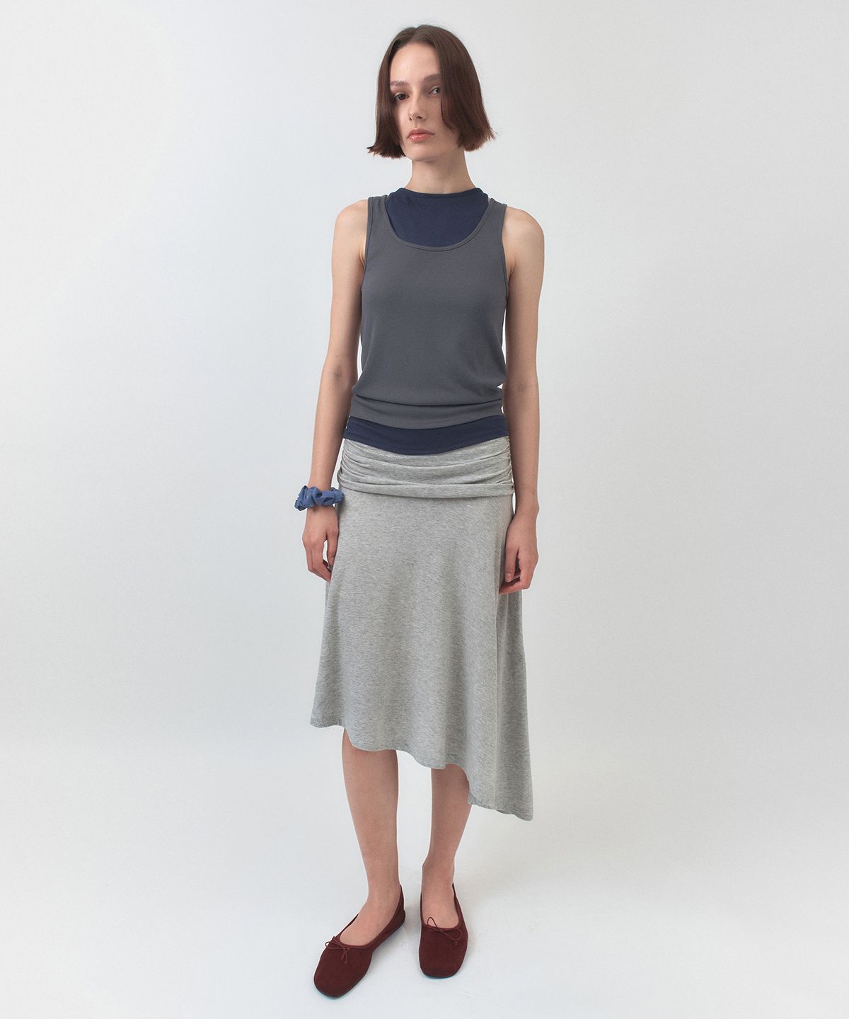 시메트릭 퍼센트(SYMMETRICPERCENT) Two Layered Sleeveless / Grey