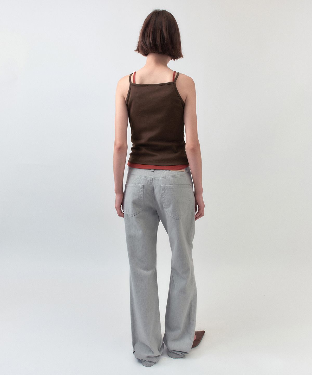 시메트릭 퍼센트(SYMMETRICPERCENT) Square Sleeveless / Brown