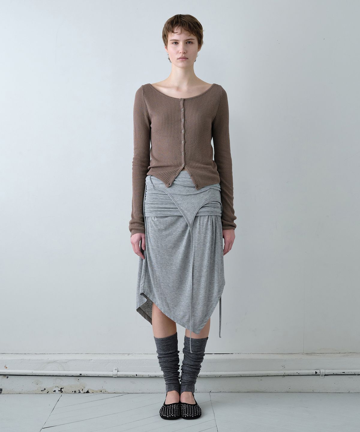 시메트릭 퍼센트(SYMMETRICPERCENT) Boat Neck Cardigan / Brown