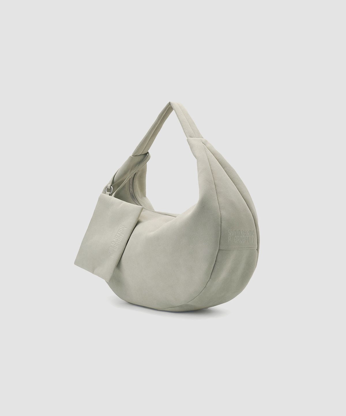 시메트릭 퍼센트(SYMMETRICPERCENT) Faux Suede Hobo Bag / Ash Beige