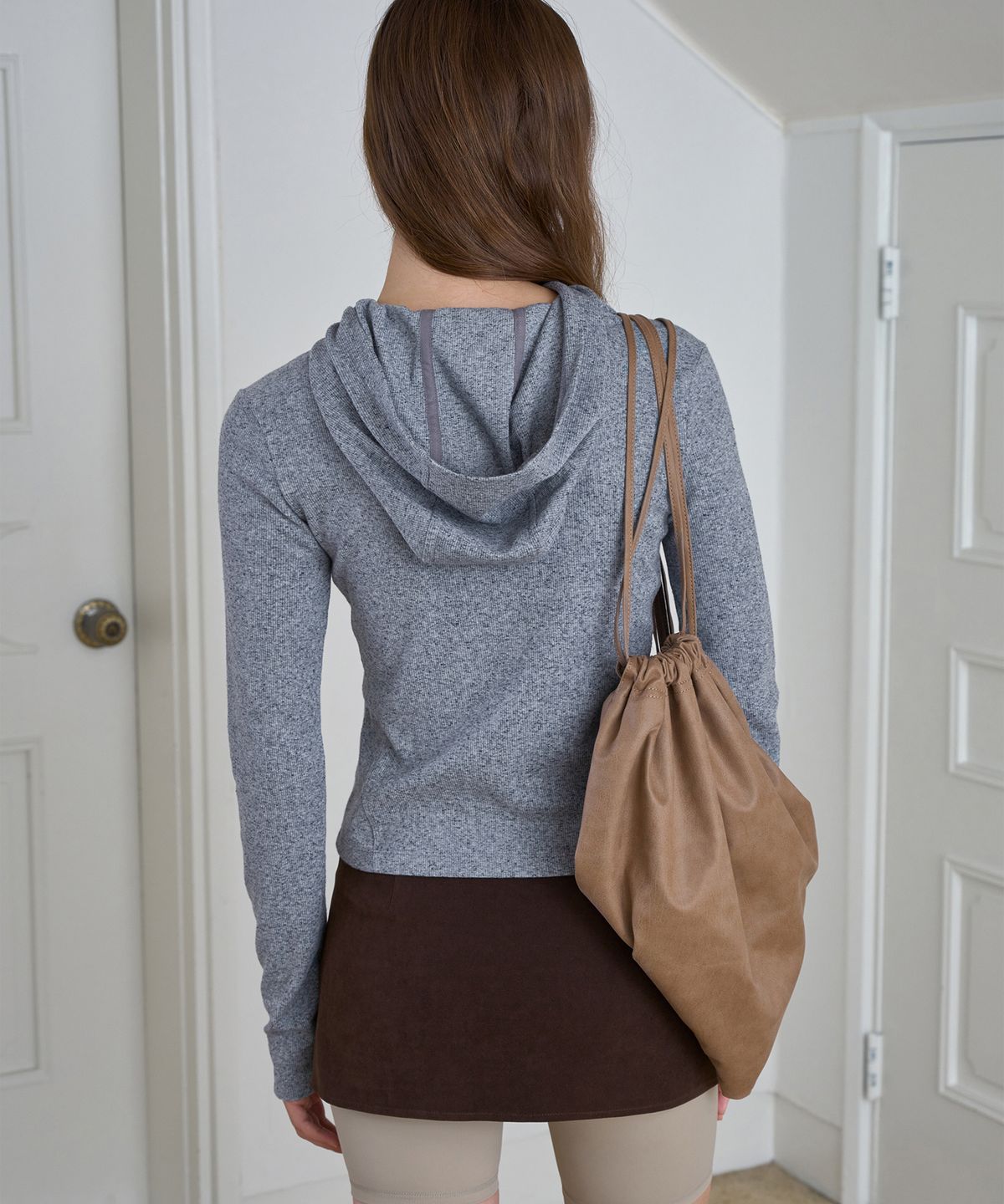 시메트릭 퍼센트(SYMMETRICPERCENT) Faux-leather String Bag / Brown