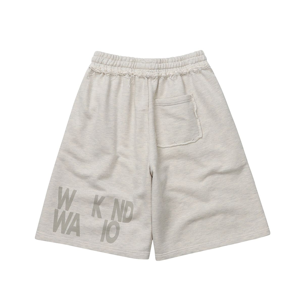 이이이알알알(EEERRR) Weekend Warrior Typography Printing Washing Short Pants Oatmeal