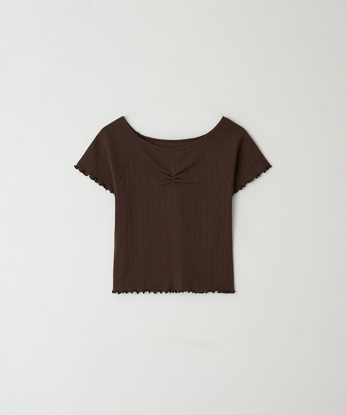 벗튼(BUT'TON) Punching Lace T-Shirts (Brown)