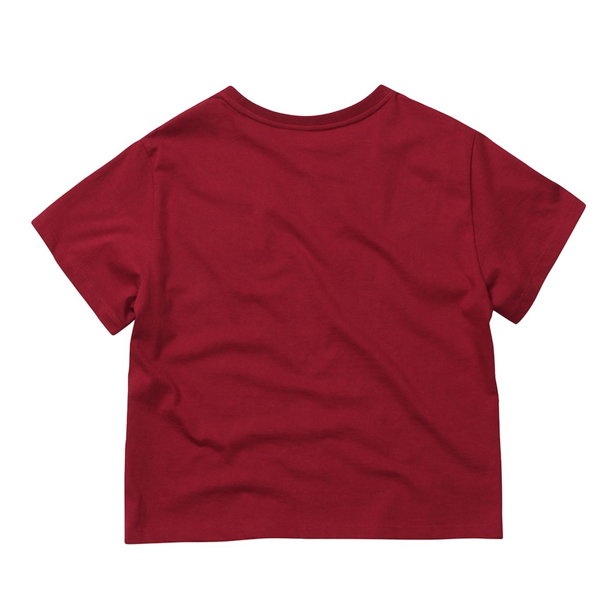 이이이알알알(EEERRR) Heart Lace Artwork Semi-crop T-shirt Red