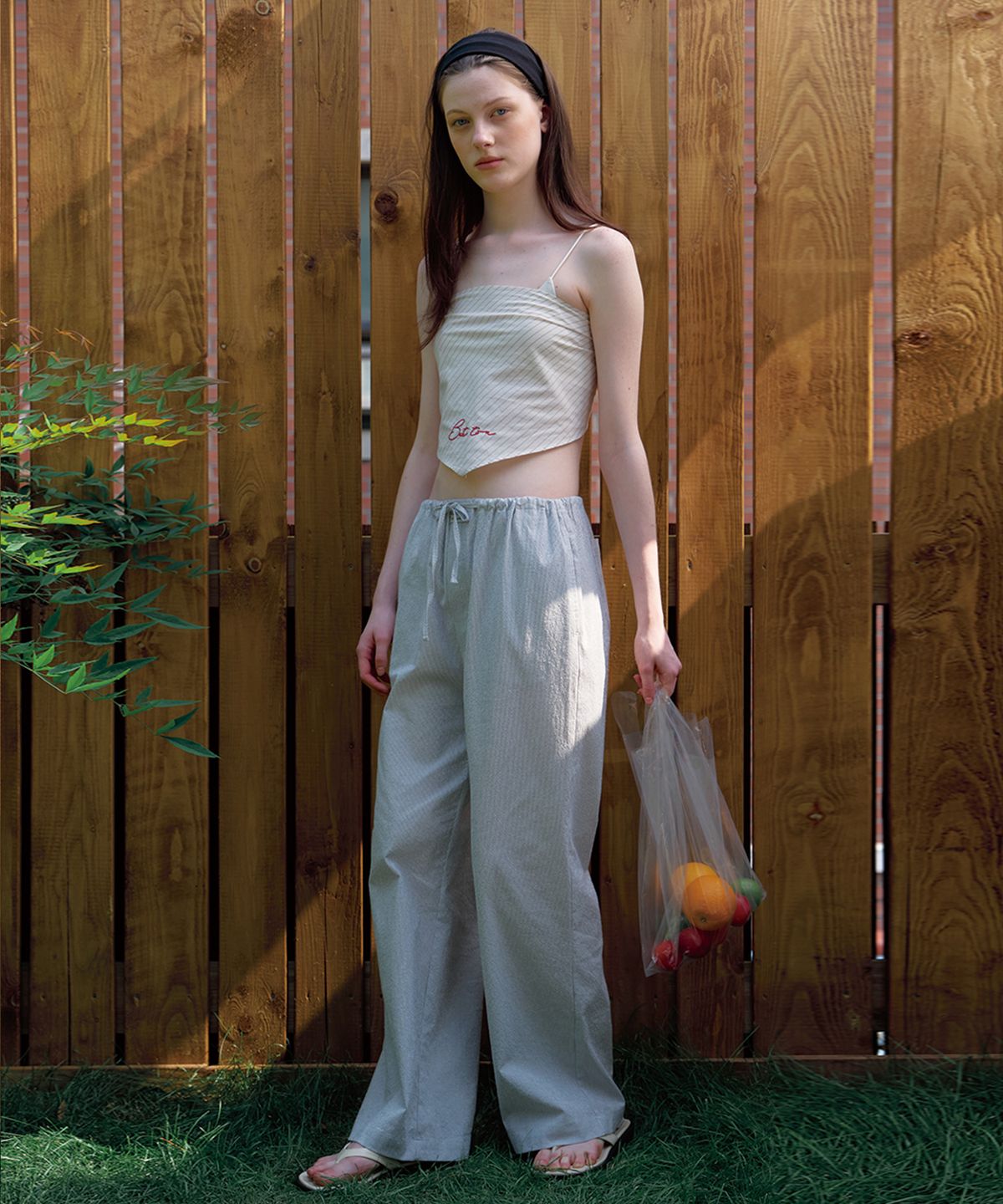 벗튼(BUT'TON) Seersucker Band Pants (Ivory)