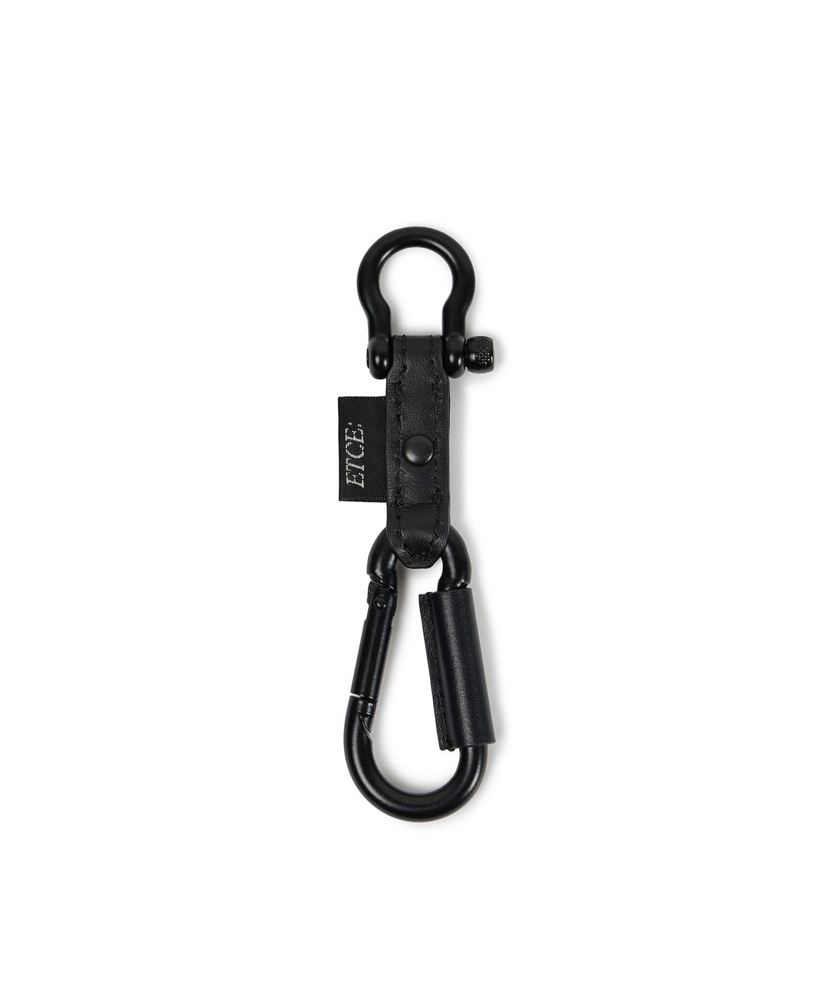 이티씨이(ETCE) LEATHER CARABINER KEYRING (BLACK)