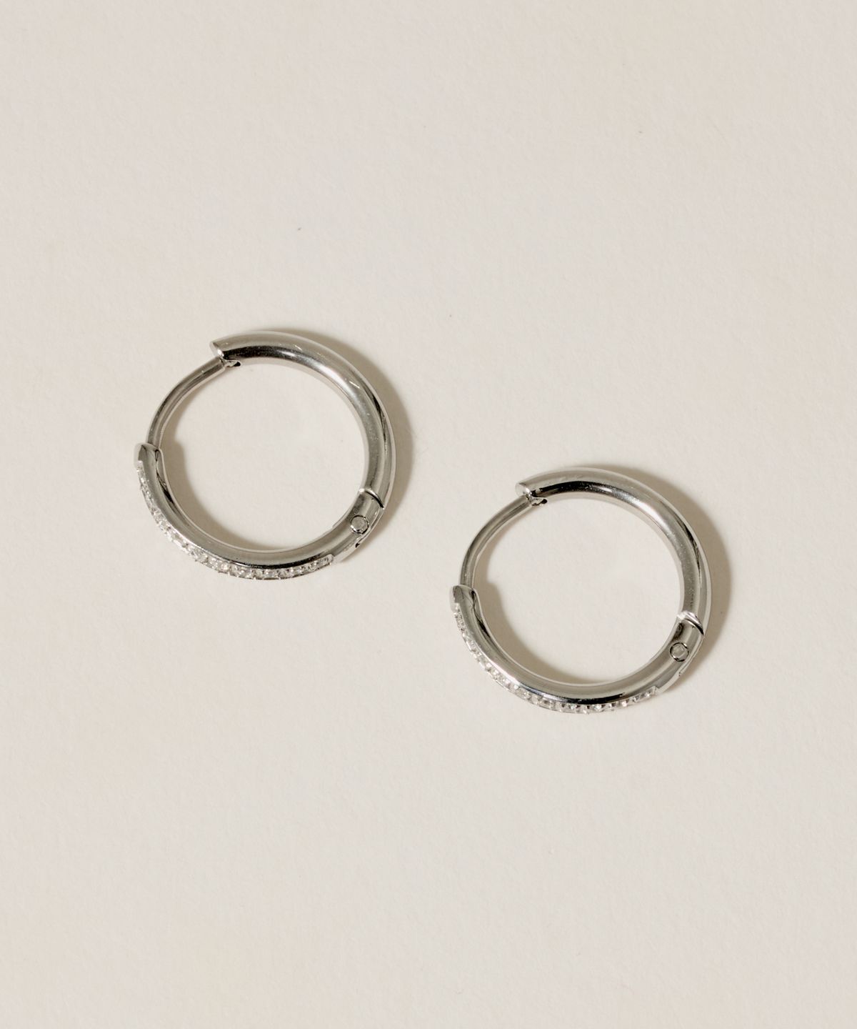 노비스도쿄(NOVICE TOKYO) CZ 후프 피어스 써지컬 CZ Hinged Hoop Pierce [Stainless] / Silver