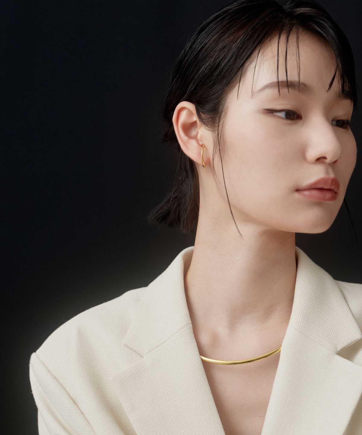 노비스도쿄(NOVICE TOKYO) 뉘앙스  후프 이어커프 써지컬 Nuance Hoop Ear Cuff［Stainless］/ Gold