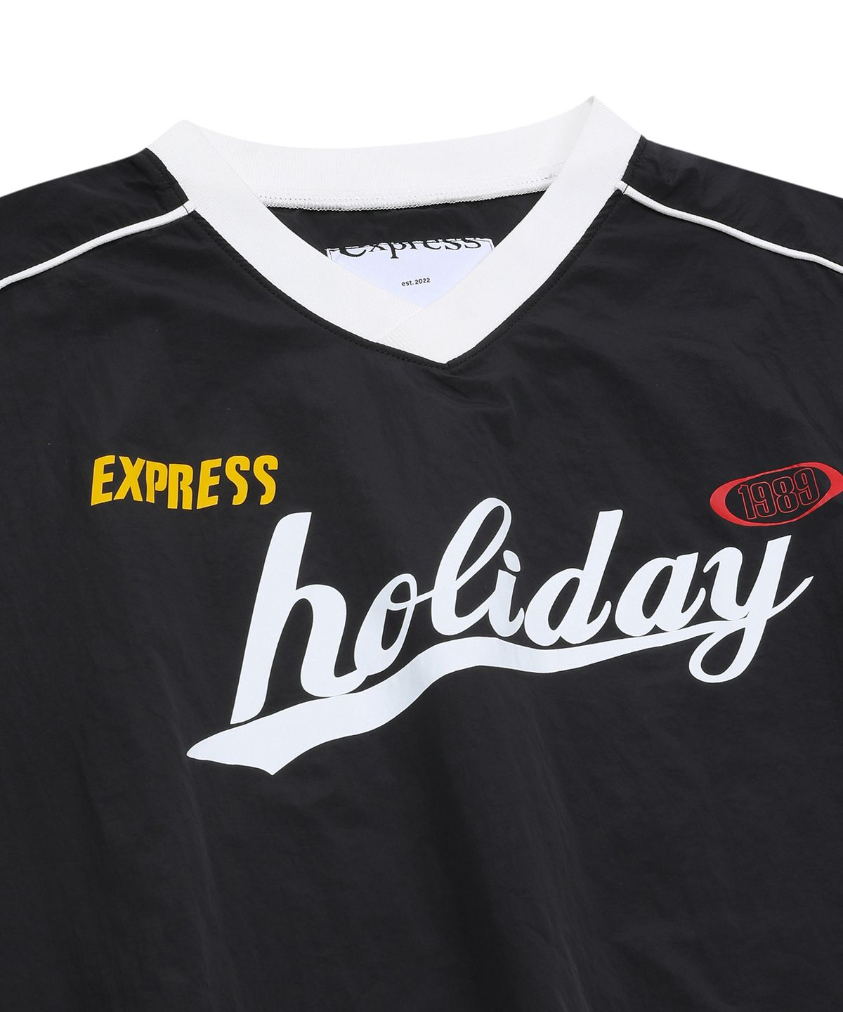 익스프레스홀리데이(EXPRESSHOLIDAY) 어센틱 나일론 하프 티셔츠_블랙