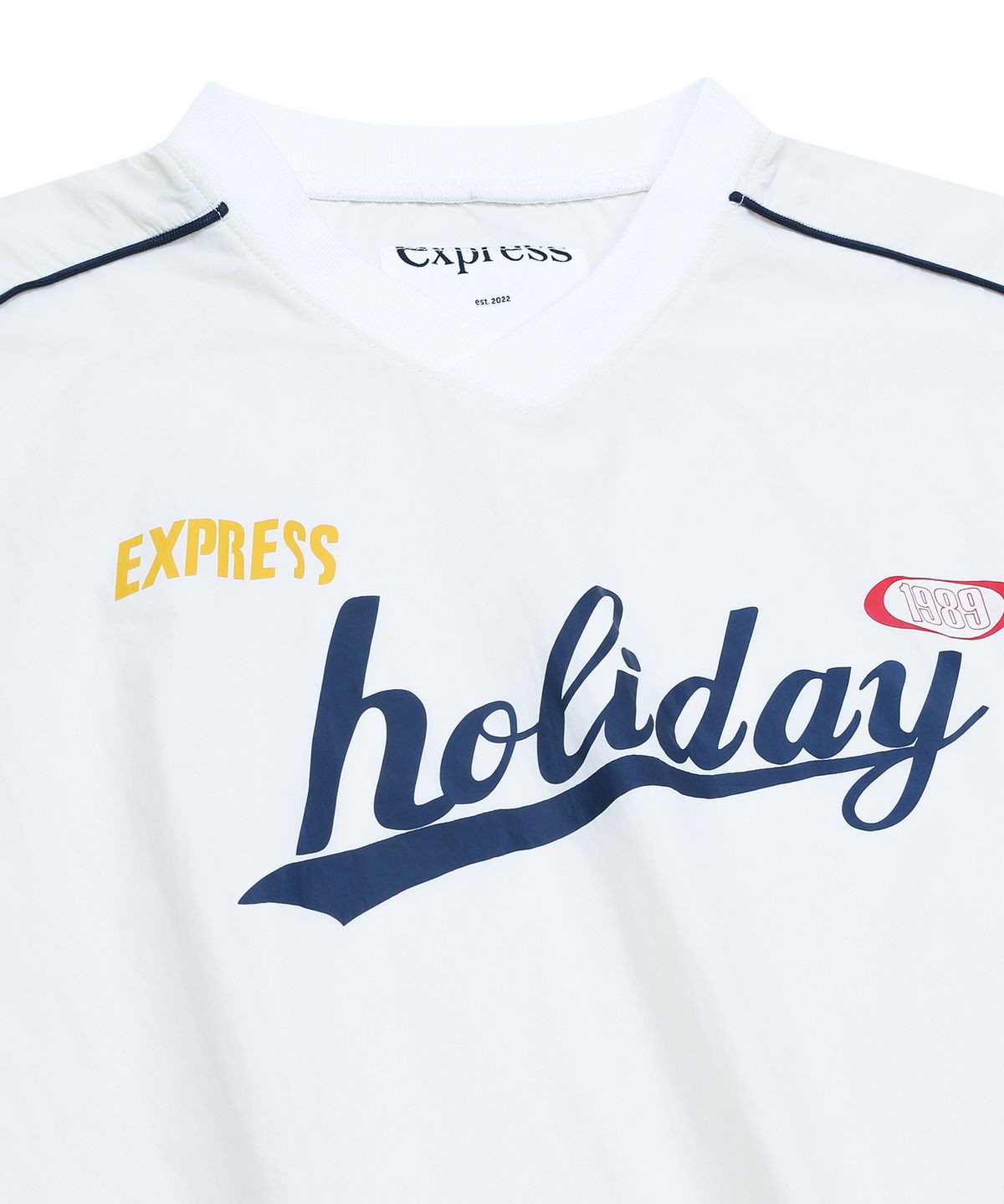 익스프레스홀리데이(EXPRESSHOLIDAY) 어센틱 나일론 하프 티셔츠_화이트