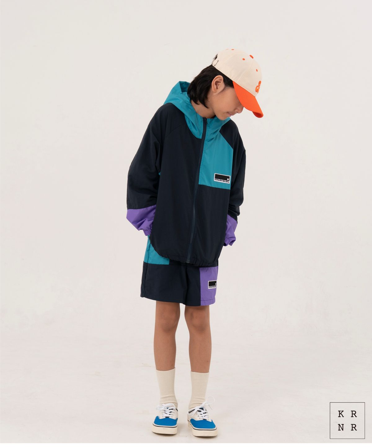 쿠르나르(KRNR) 쿨 컬러 블록 윈드브레이커+쇼츠