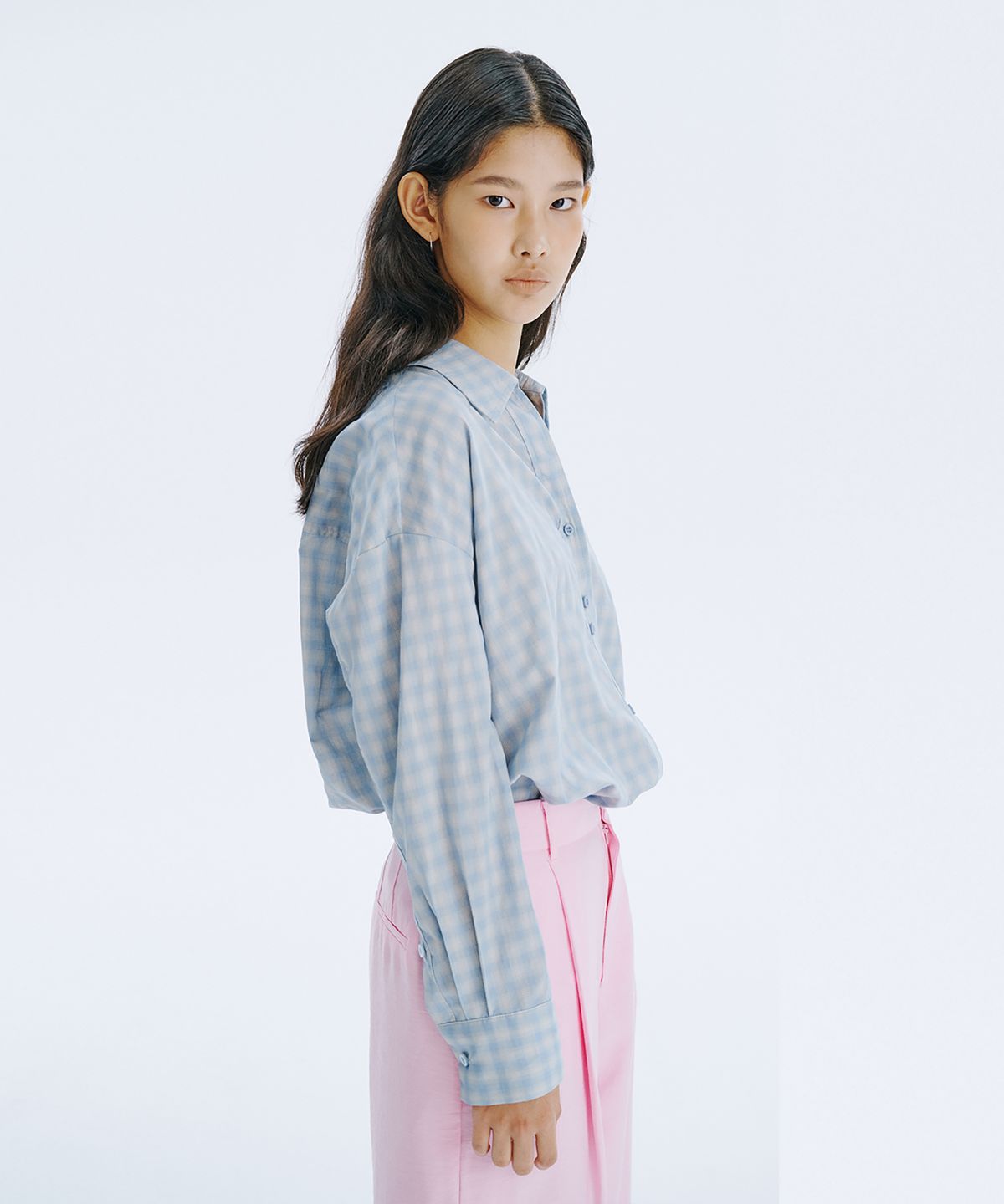 분더캄머(WNDERKAMMER) 80S CP V-neck Shirts_Blue