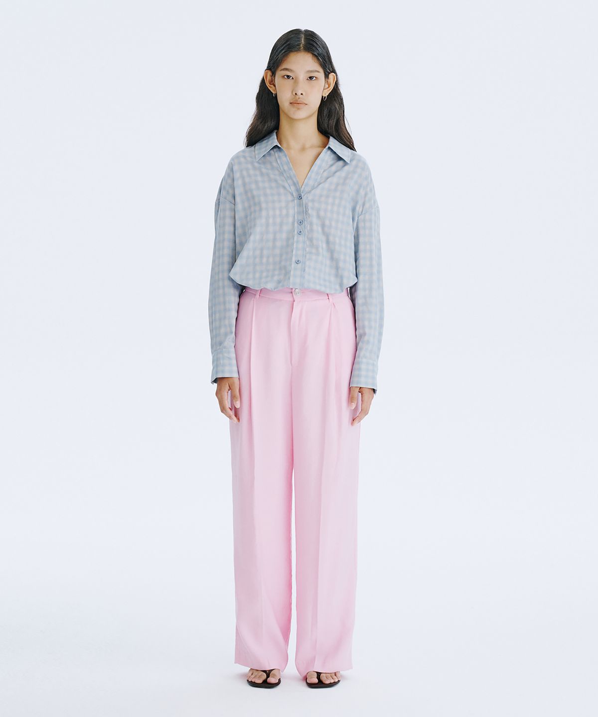 분더캄머(WNDERKAMMER) 80S CP V-neck Shirts_Blue