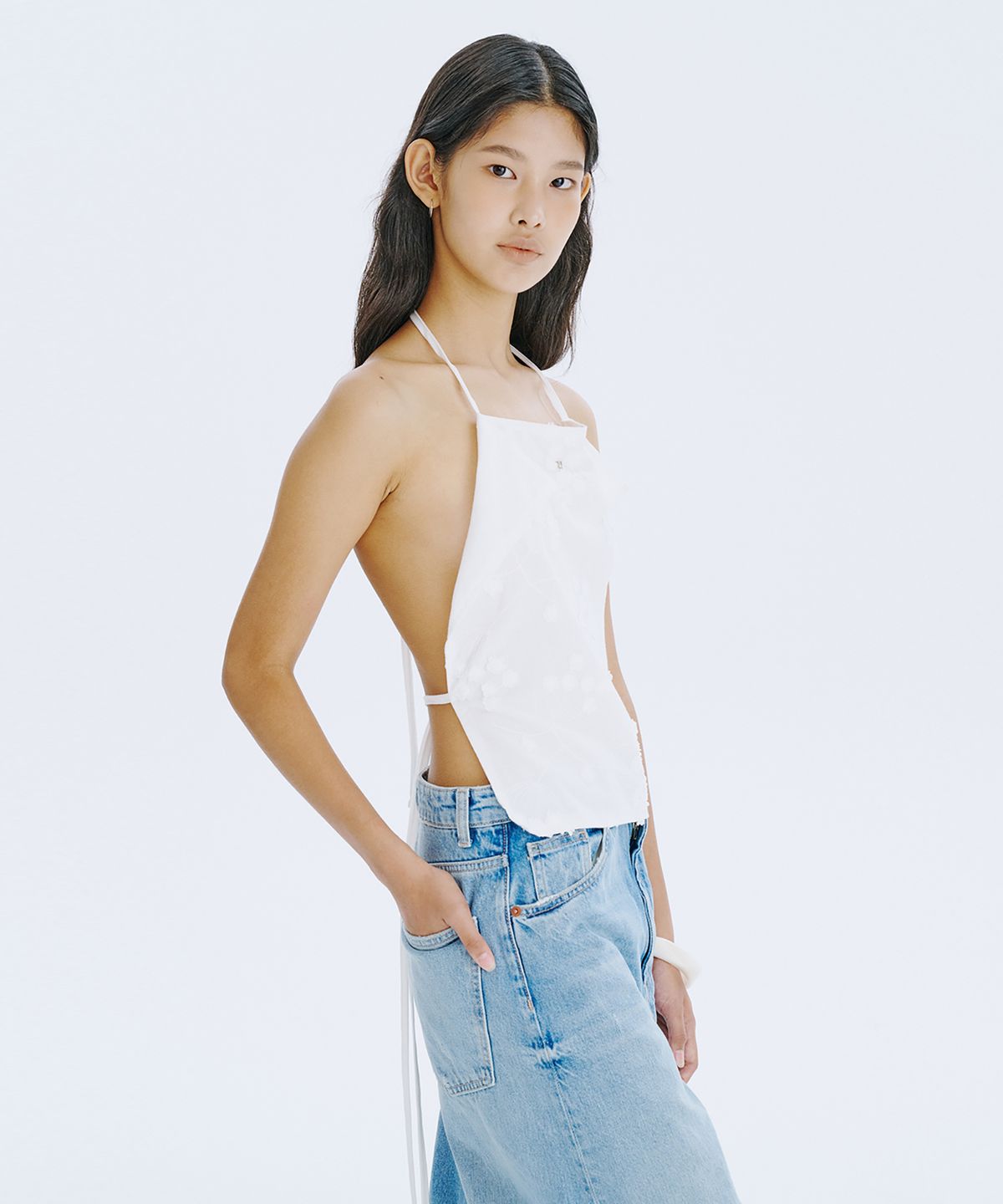 분더캄머(WNDERKAMMER) Square layered top_White