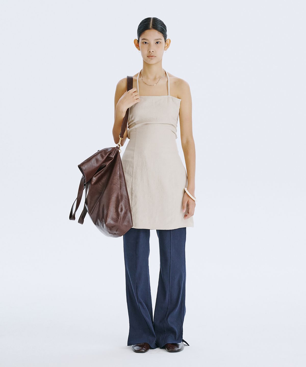 분더캄머(WNDERKAMMER) Strap Mini Dress_Beige