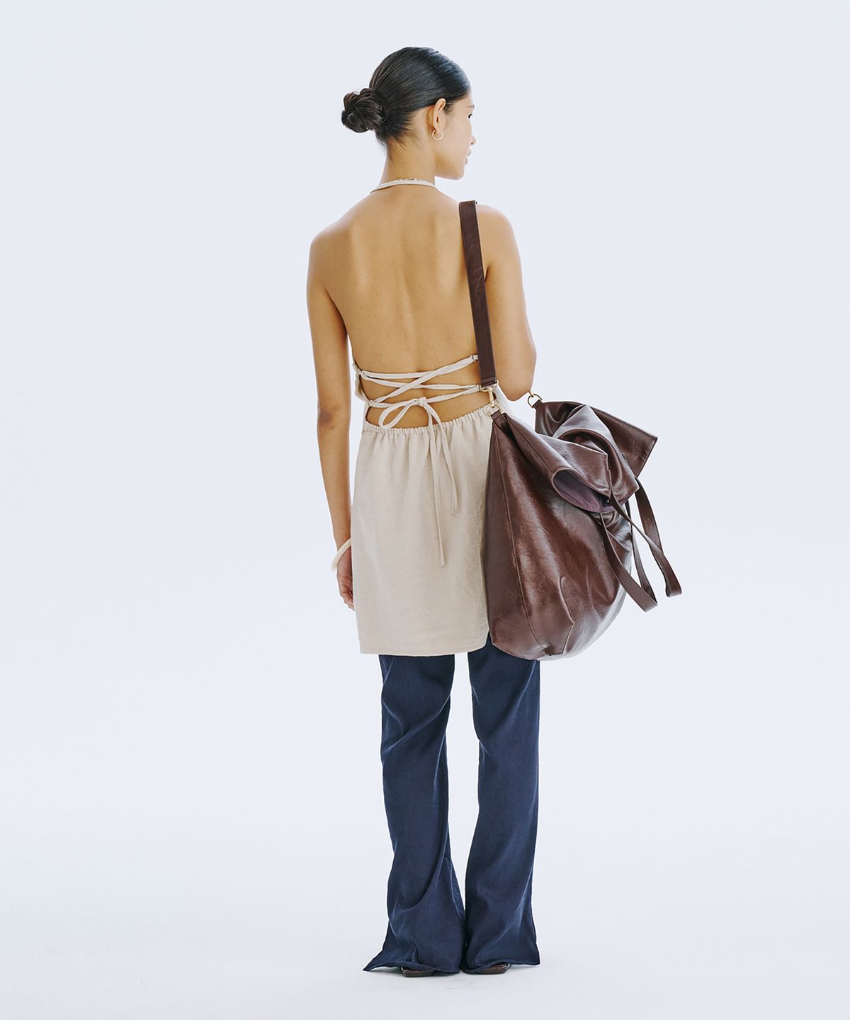 분더캄머(WNDERKAMMER) Strap Mini Dress_Beige