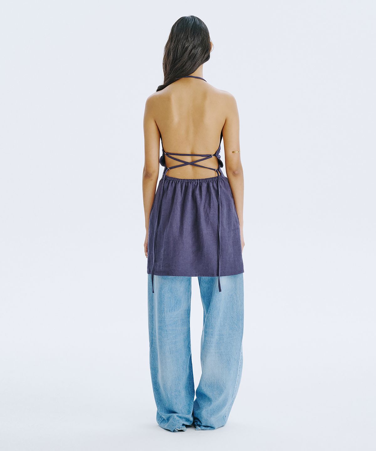 분더캄머(WNDERKAMMER) Strap Mini Dress_Navy