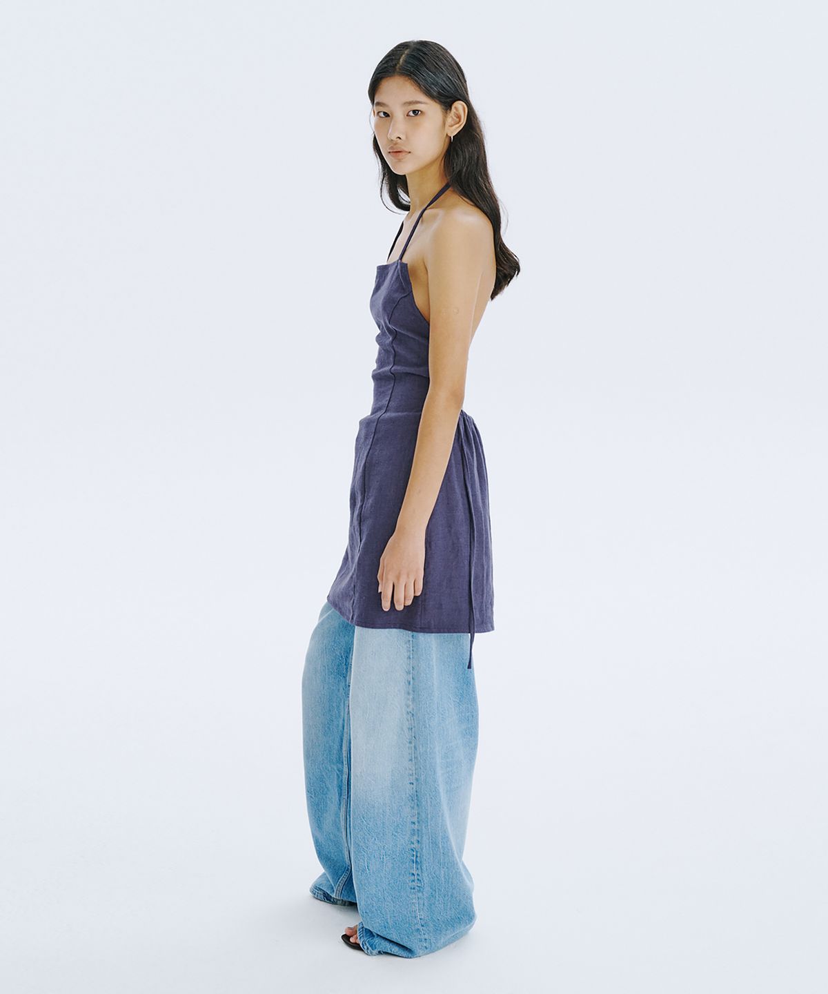 분더캄머(WNDERKAMMER) Strap Mini Dress_Navy