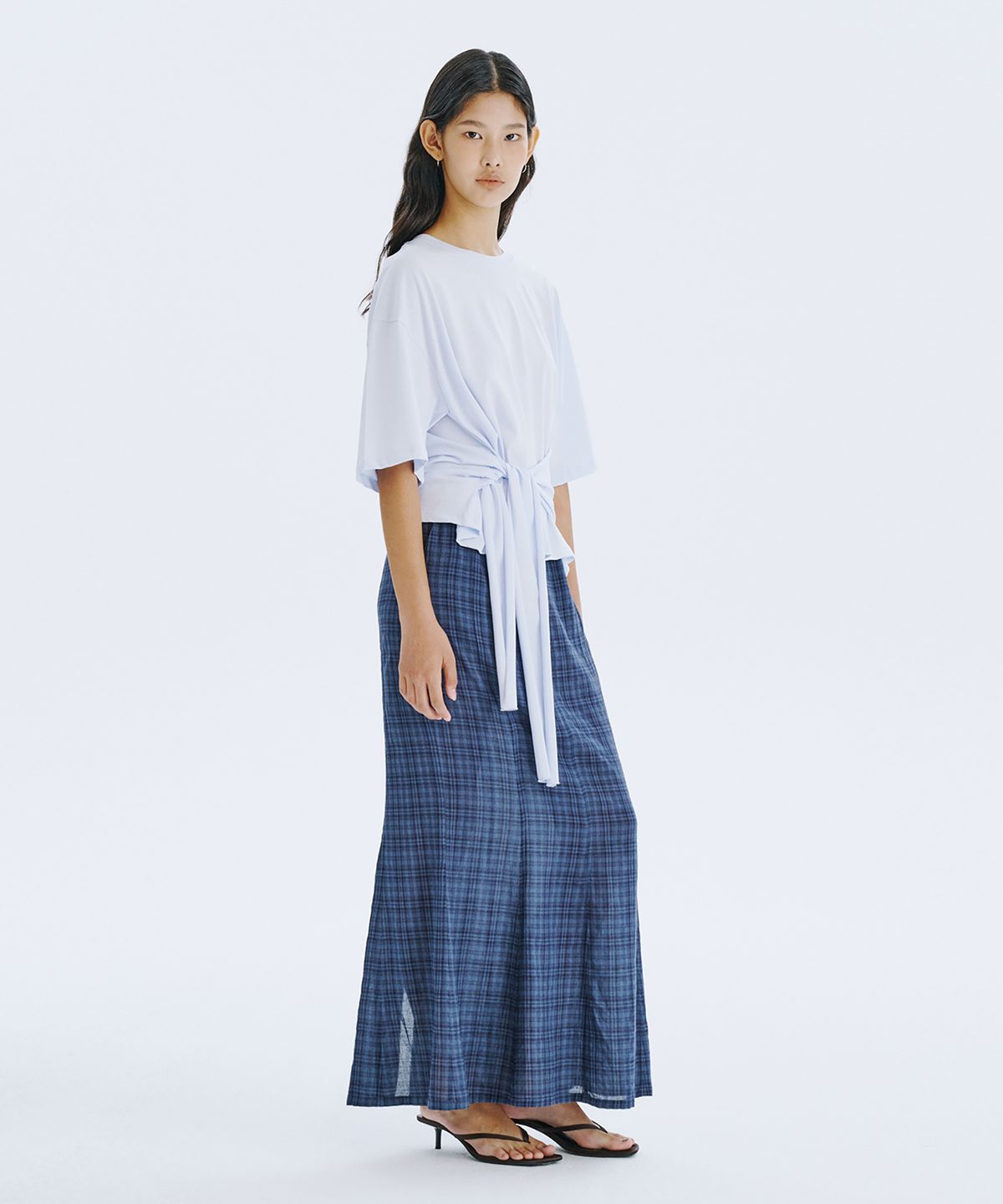 분더캄머(WNDERKAMMER) Waist Tied T_Light Blue