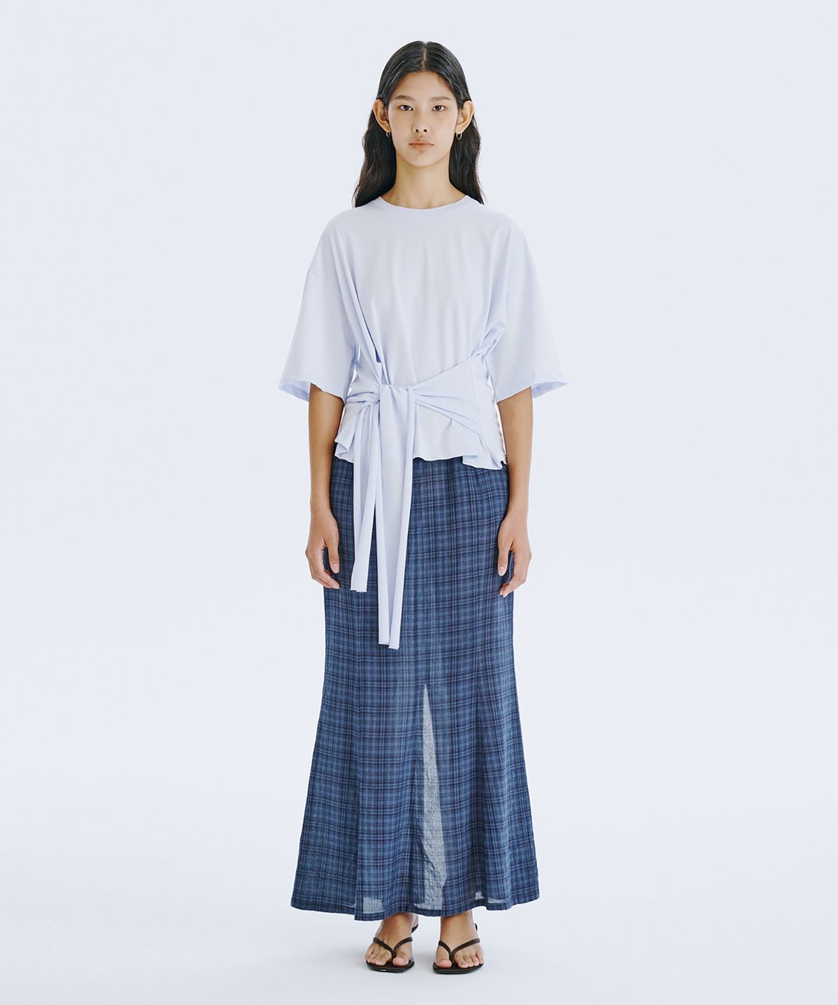 분더캄머(WNDERKAMMER) Waist Tied T_Light Blue