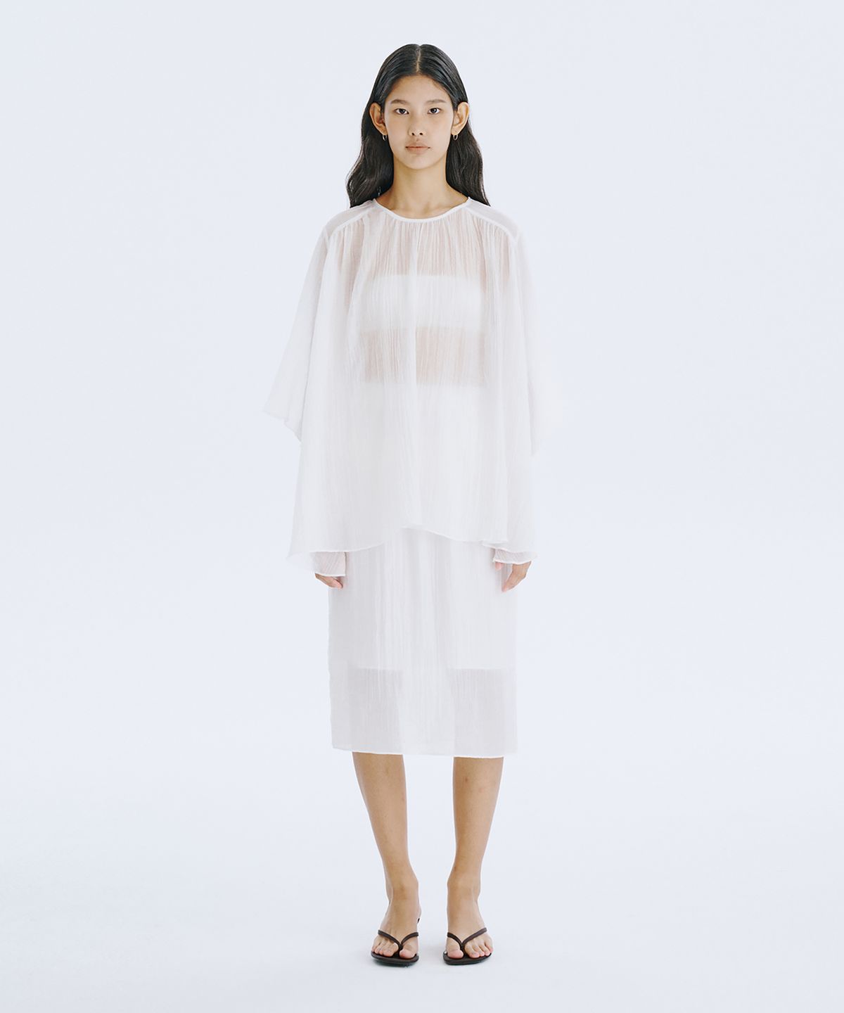 분더캄머(WNDERKAMMER) Plisse Blouse_White
