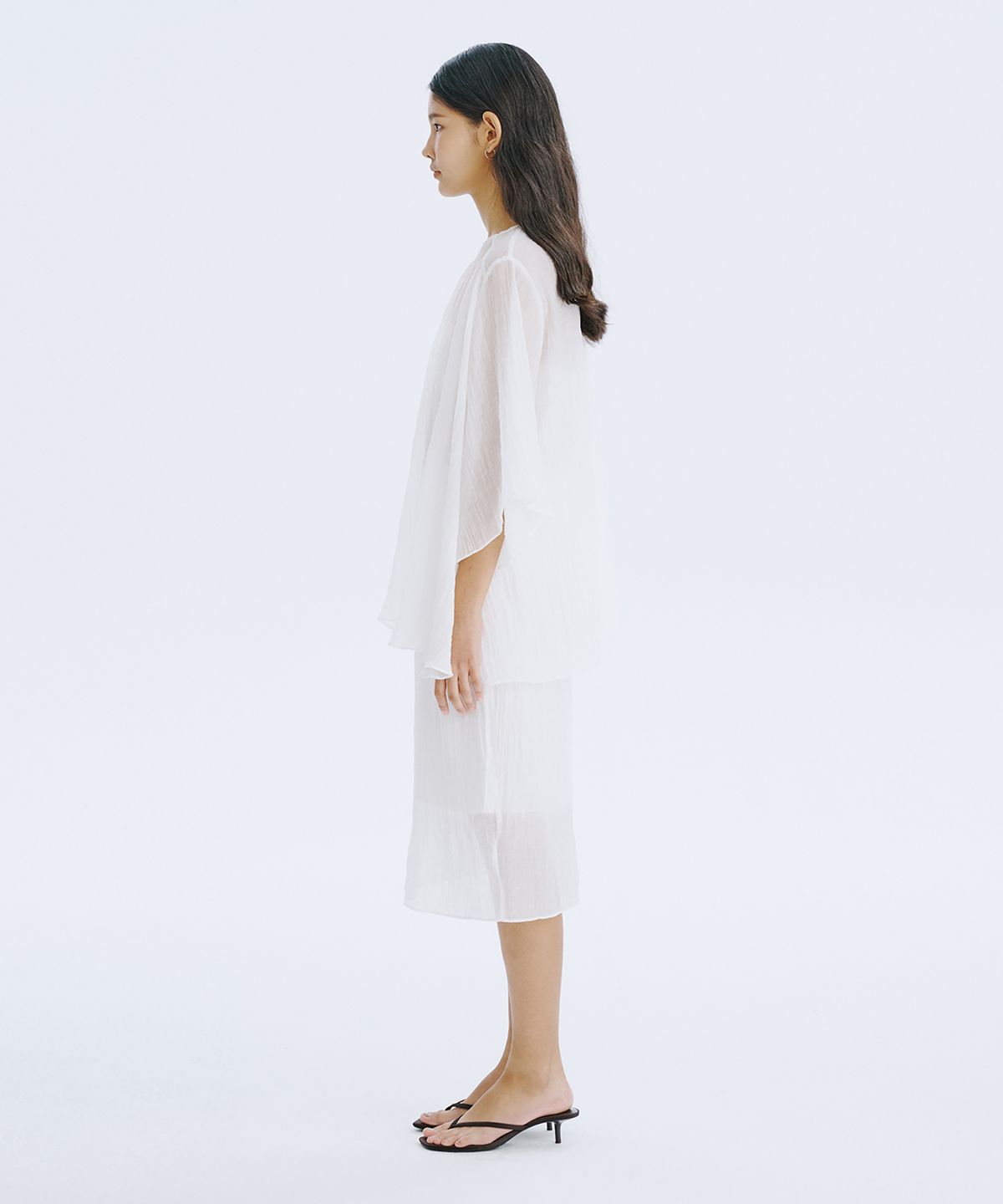 분더캄머(WNDERKAMMER) Plisse Blouse_White