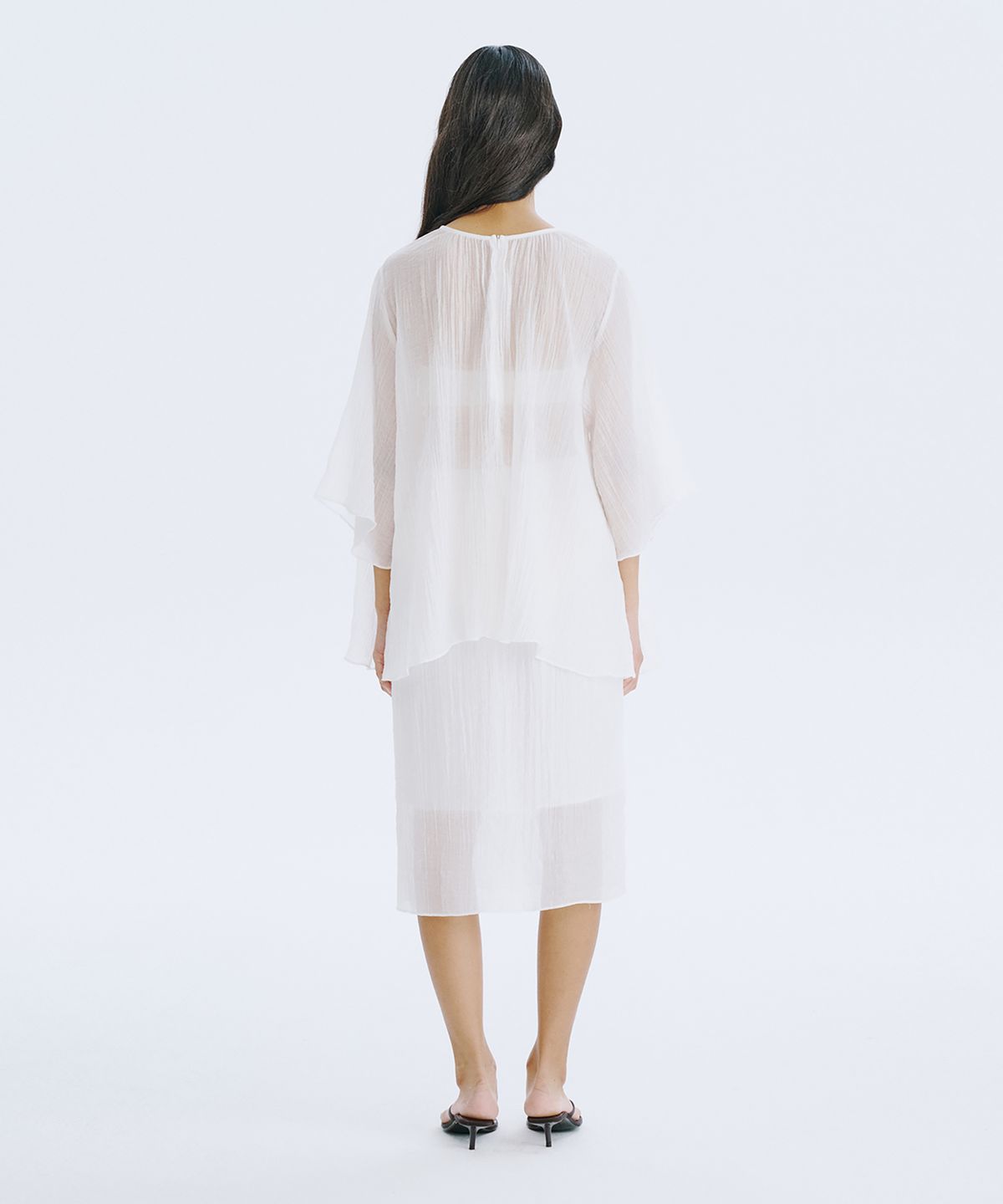 분더캄머(WNDERKAMMER) Plisse Blouse_White