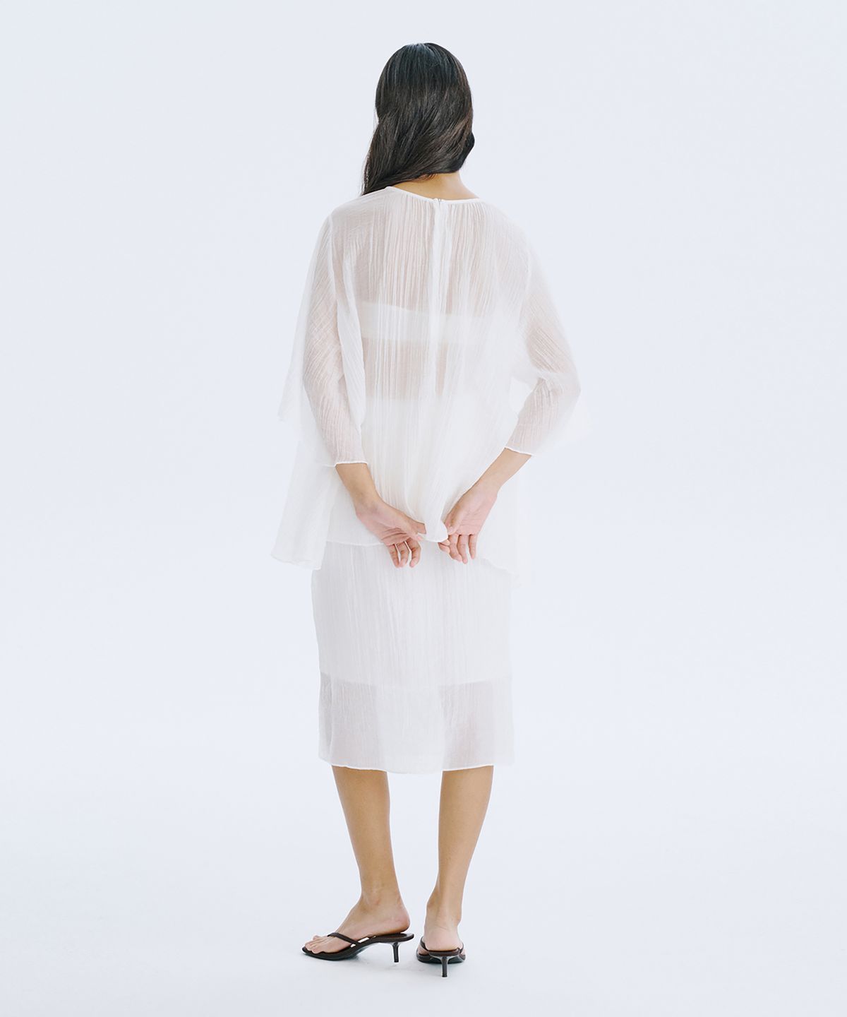 분더캄머(WNDERKAMMER) Plisse Blouse_White
