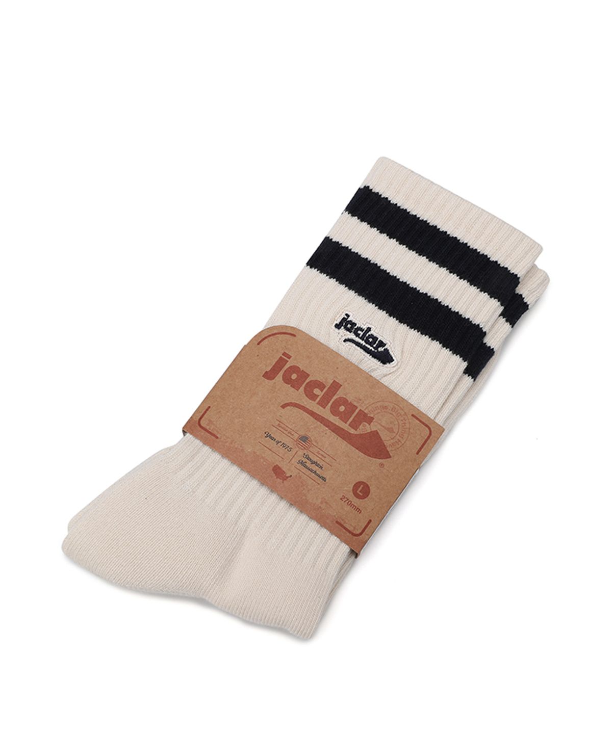 재클라(JACLAR) 스포츠 삭스 오프 화이트/블랙