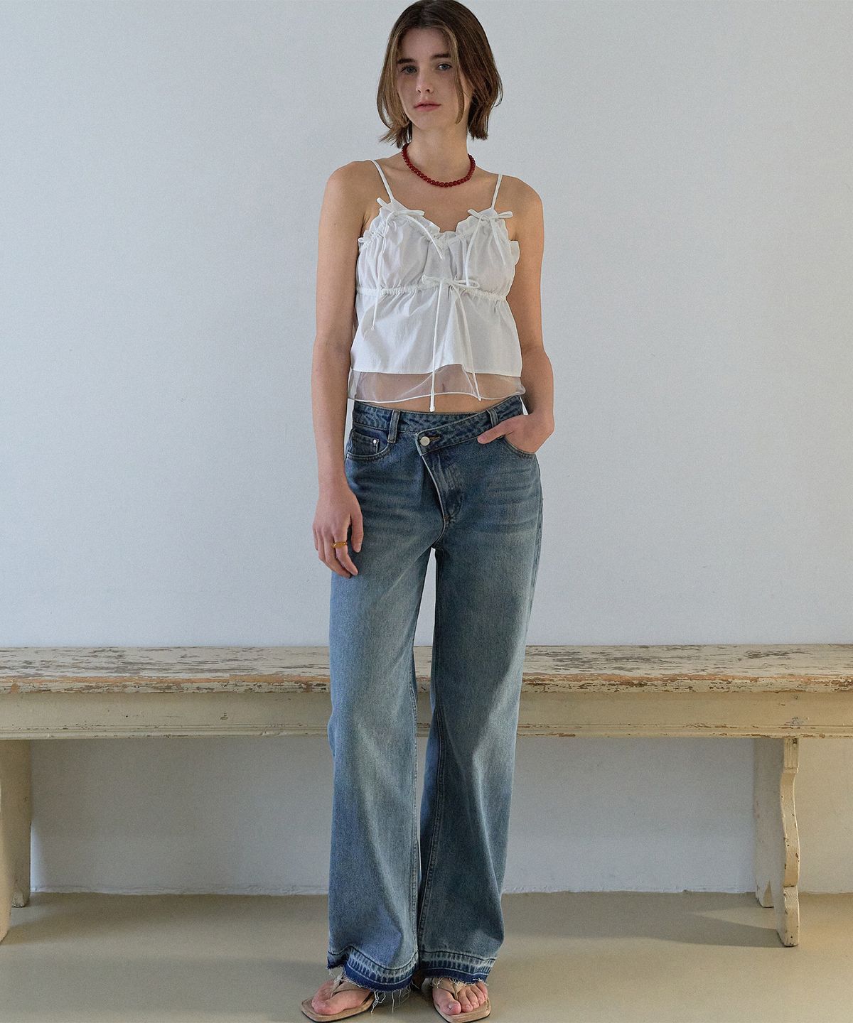 하우스 오브 폰드(HOUSE OF POND) Sheer Layering Bustier_Ivory