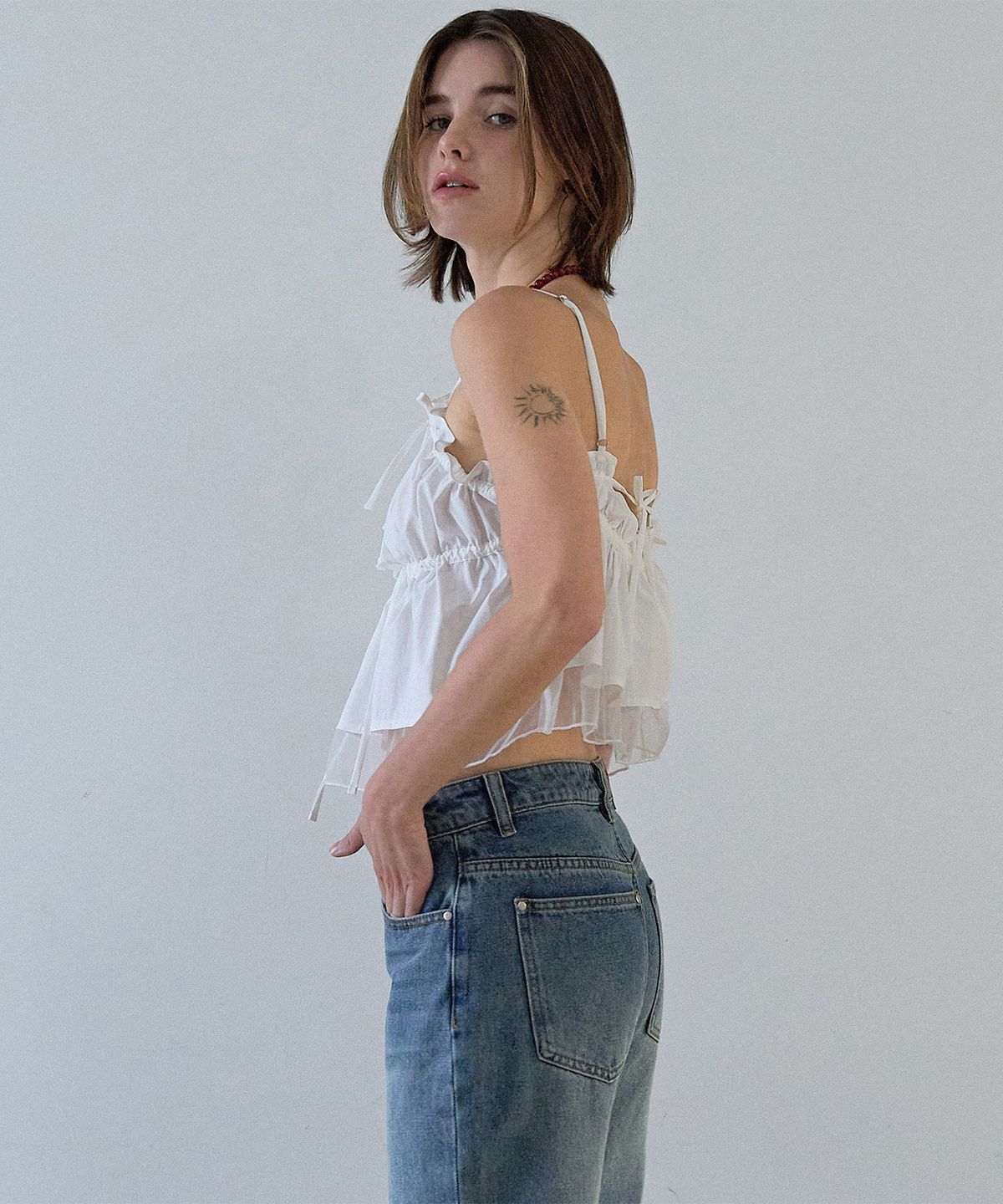 하우스 오브 폰드(HOUSE OF POND) Sheer Layering Bustier_Ivory