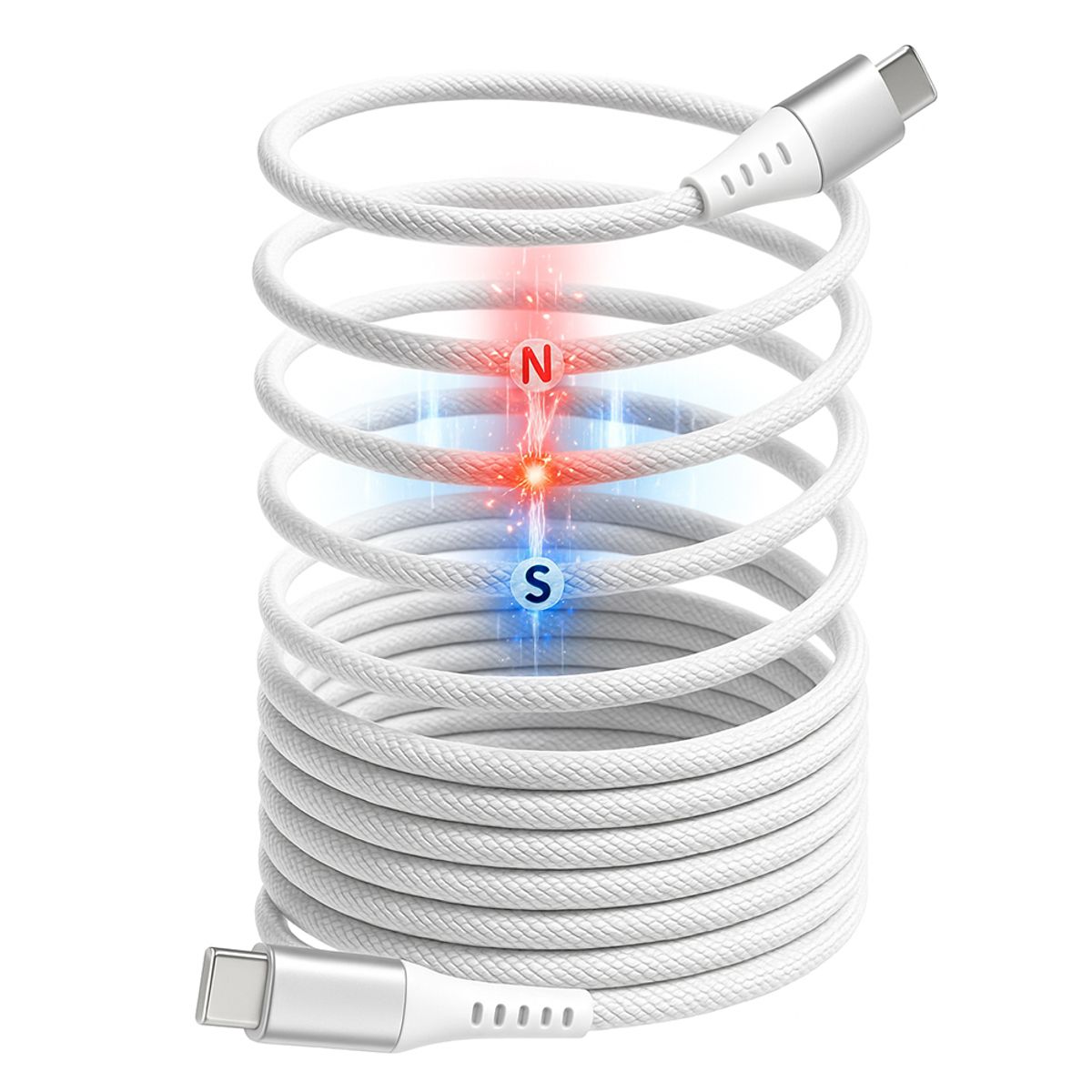 코시(COSY) 디오 자석형 꼬임방지 고속 충전 패브릭 케이블 2M (100W, C타입-C타입) UC4147C