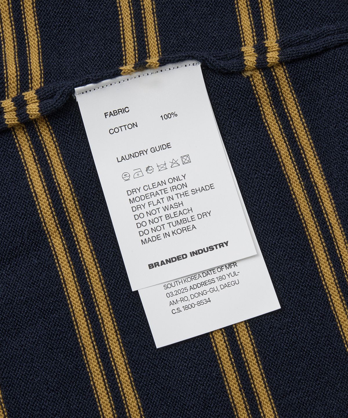 브랜디드(BRANDED) HARD TWIST EASY POLO KNIT [NAVY YELLOW STRIPE]