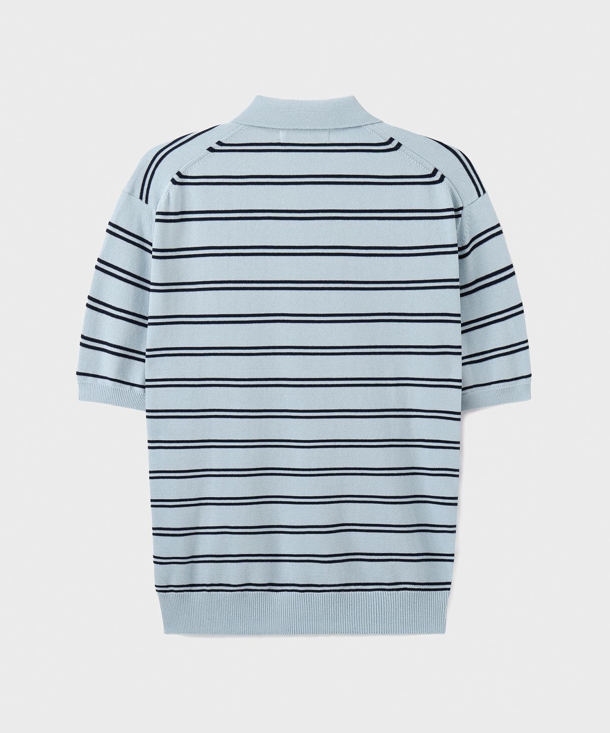 브랜디드(BRANDED) HARD TWIST EASY POLO KNIT [SKY BLUE STRIPE]