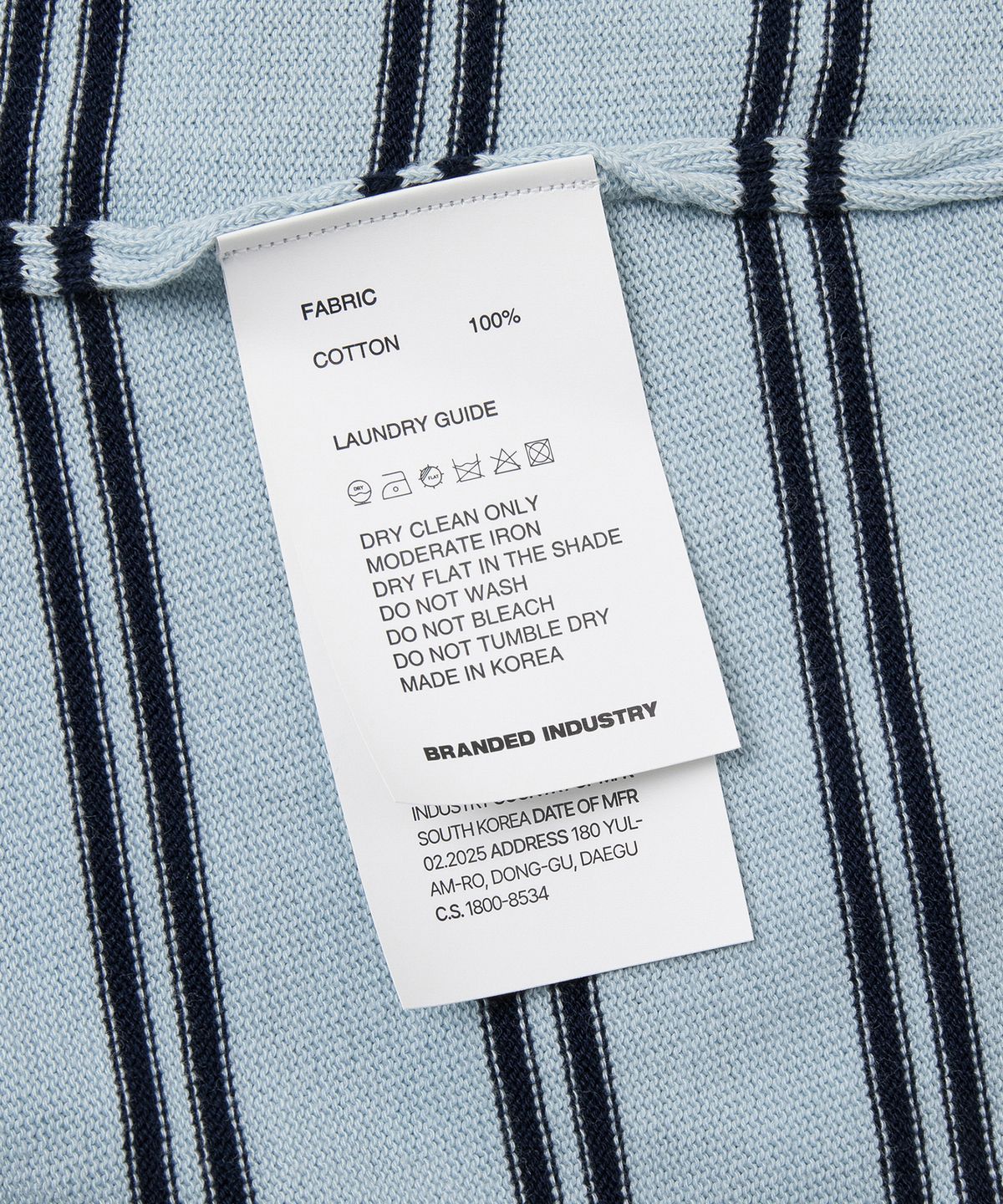 브랜디드(BRANDED) HARD TWIST EASY POLO KNIT [SKY BLUE STRIPE]