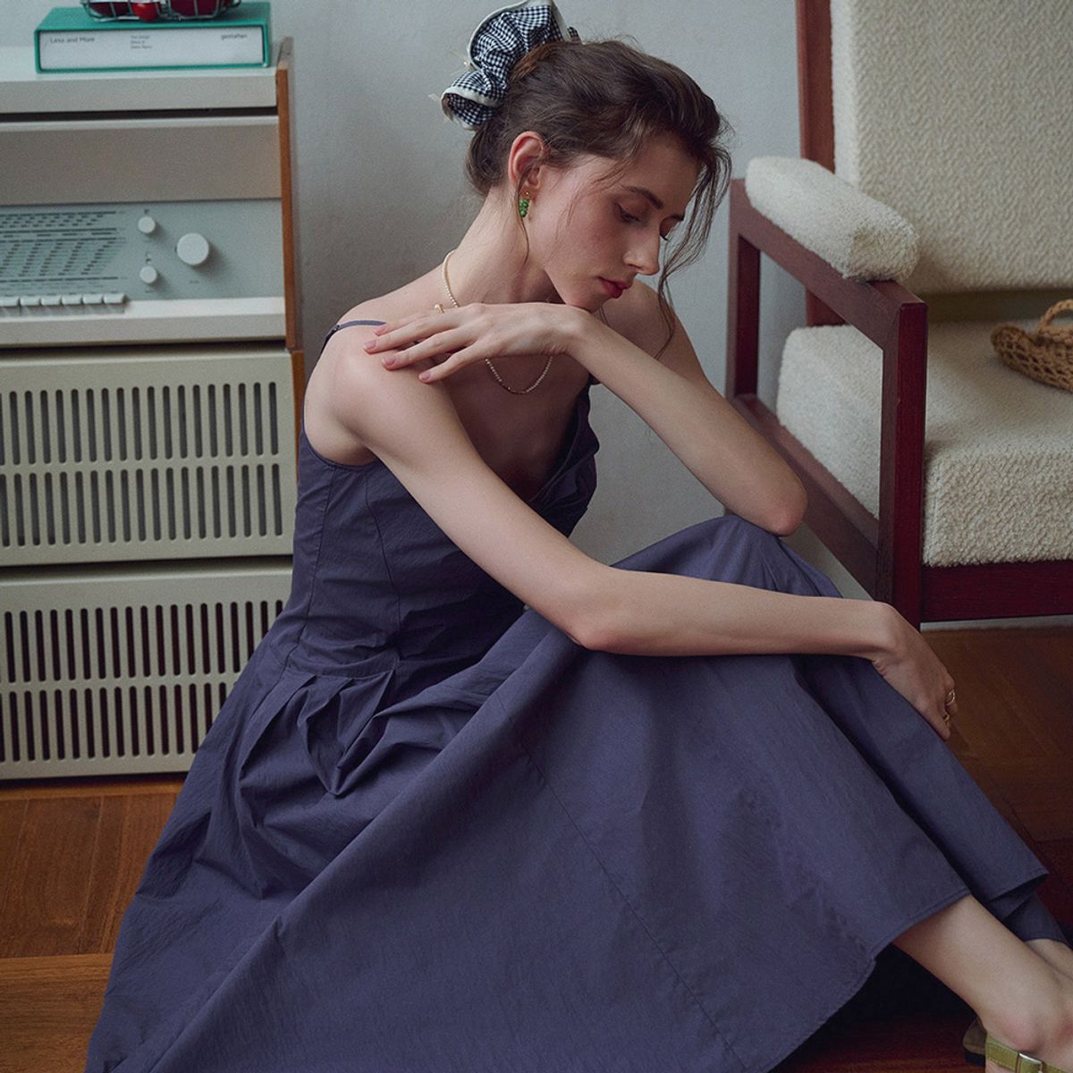 심플레트로(SIMPLE RETRO) SR_French twist slip dress