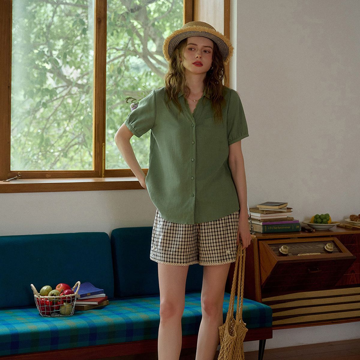 심플레트로(SIMPLE RETRO) SR_Bamboo french short sleeve shirt