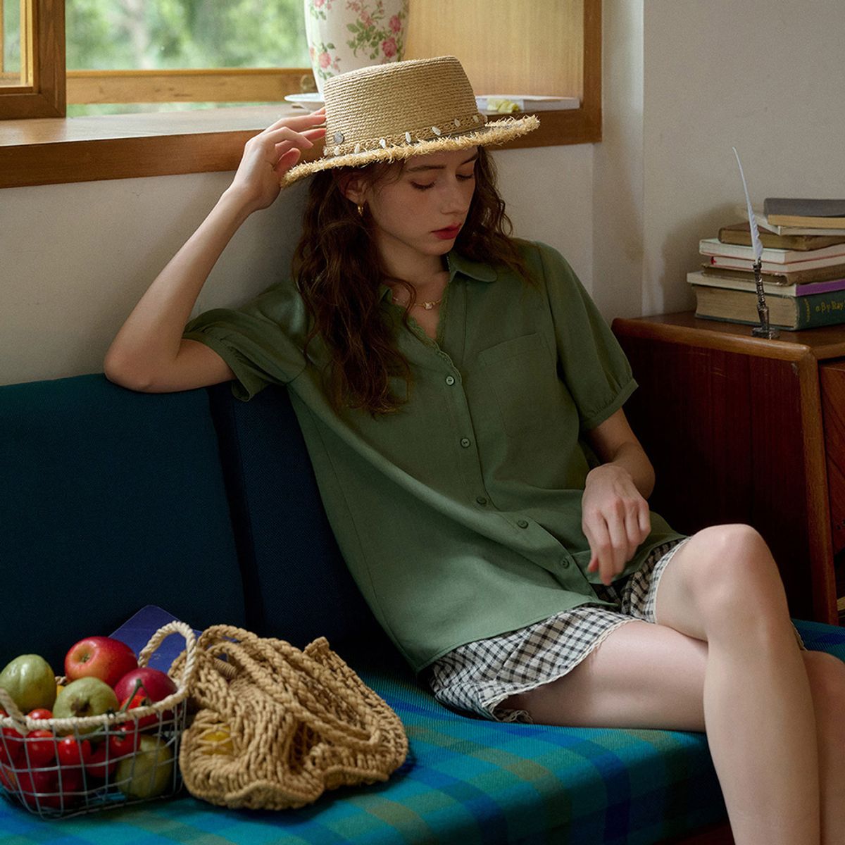 심플레트로(SIMPLE RETRO) SR_Bamboo french short sleeve shirt