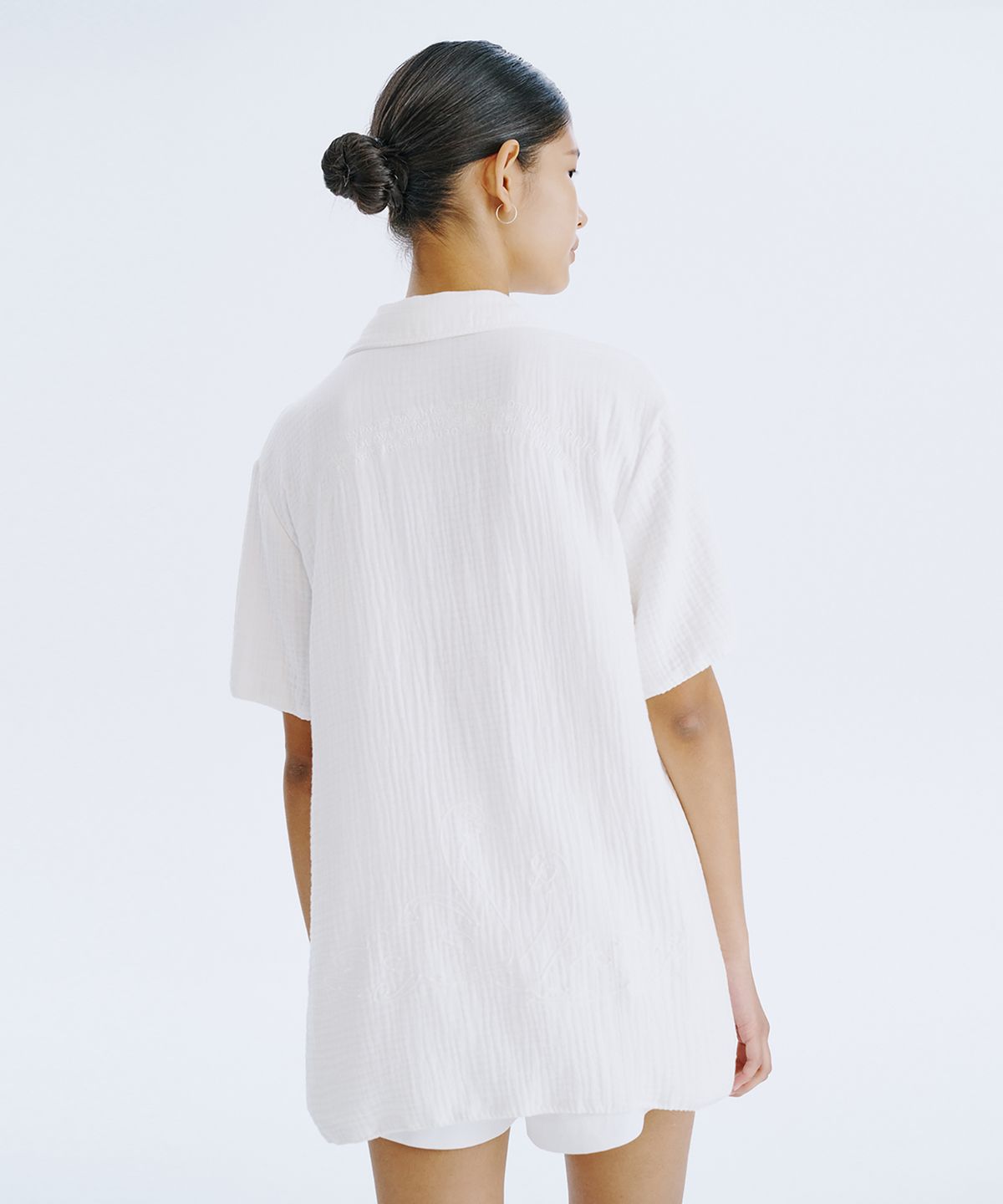 분더캄머(WNDERKAMMER) SWAN half shirt_White